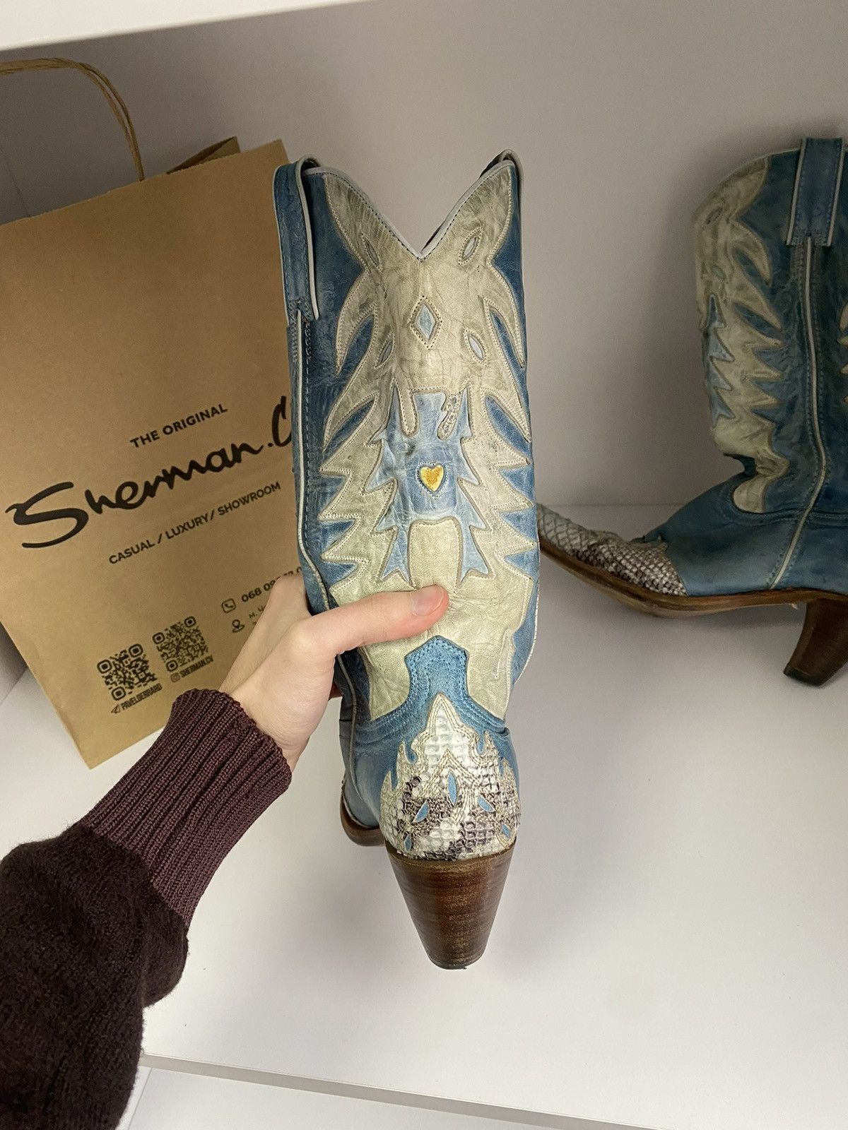 Sancho Boots × Vintage Vintage Sancho Cowboy Western Women’s Boots Size US 7 / IT 37 - 9 Thumbnail