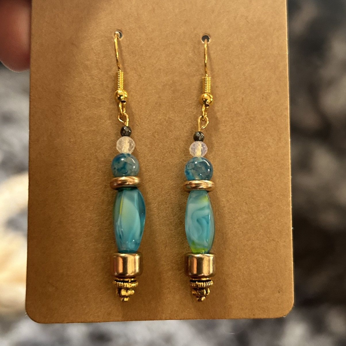 Handmade Handcrafted elegant genuine art glass earrings Size ONE SIZE - 2 Thumbnail