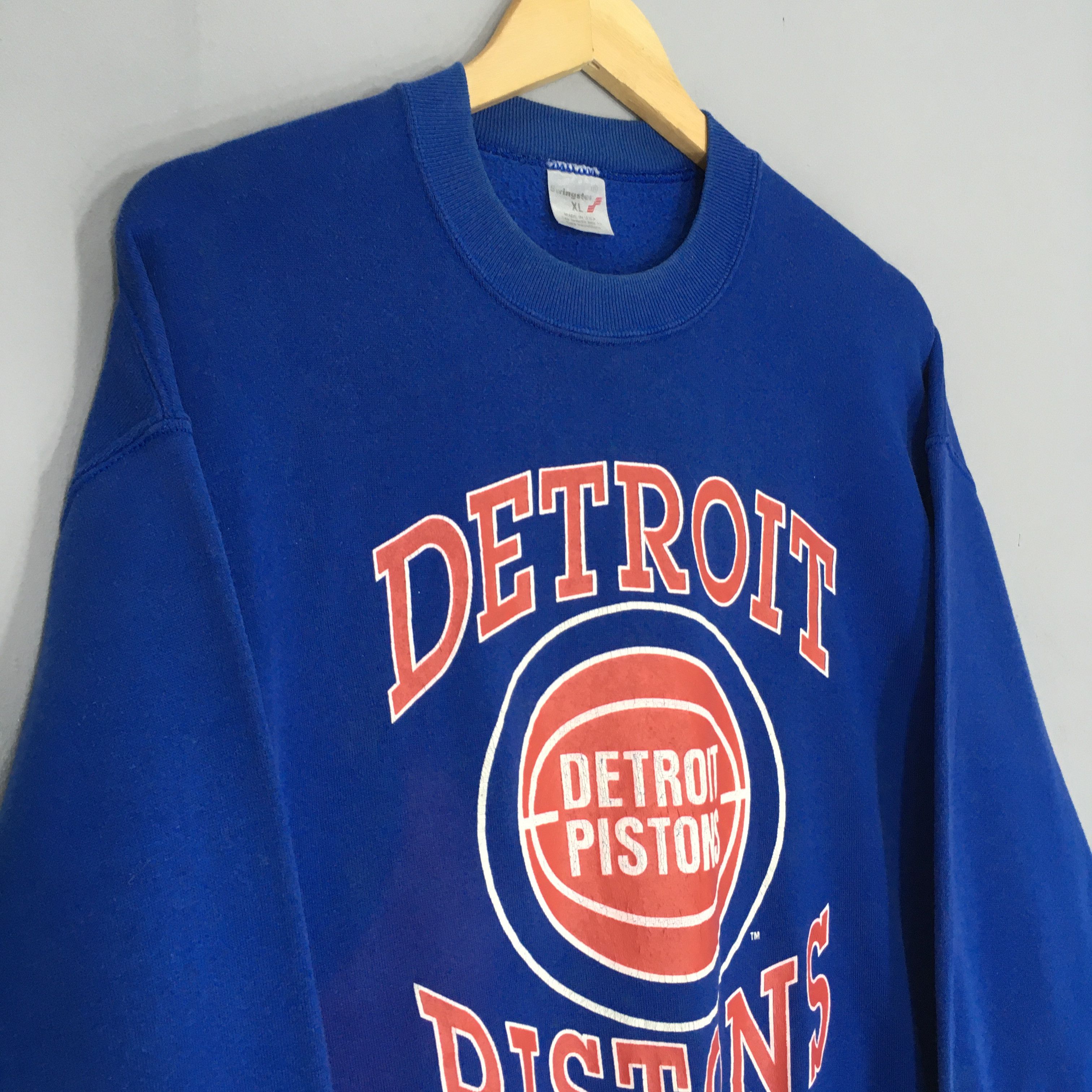 NBA × Vintage Vintage 90s Detroit Pistons NBA Sweatshirt XLarge Size US XL / EU 56 / 4 - 3 Thumbnail