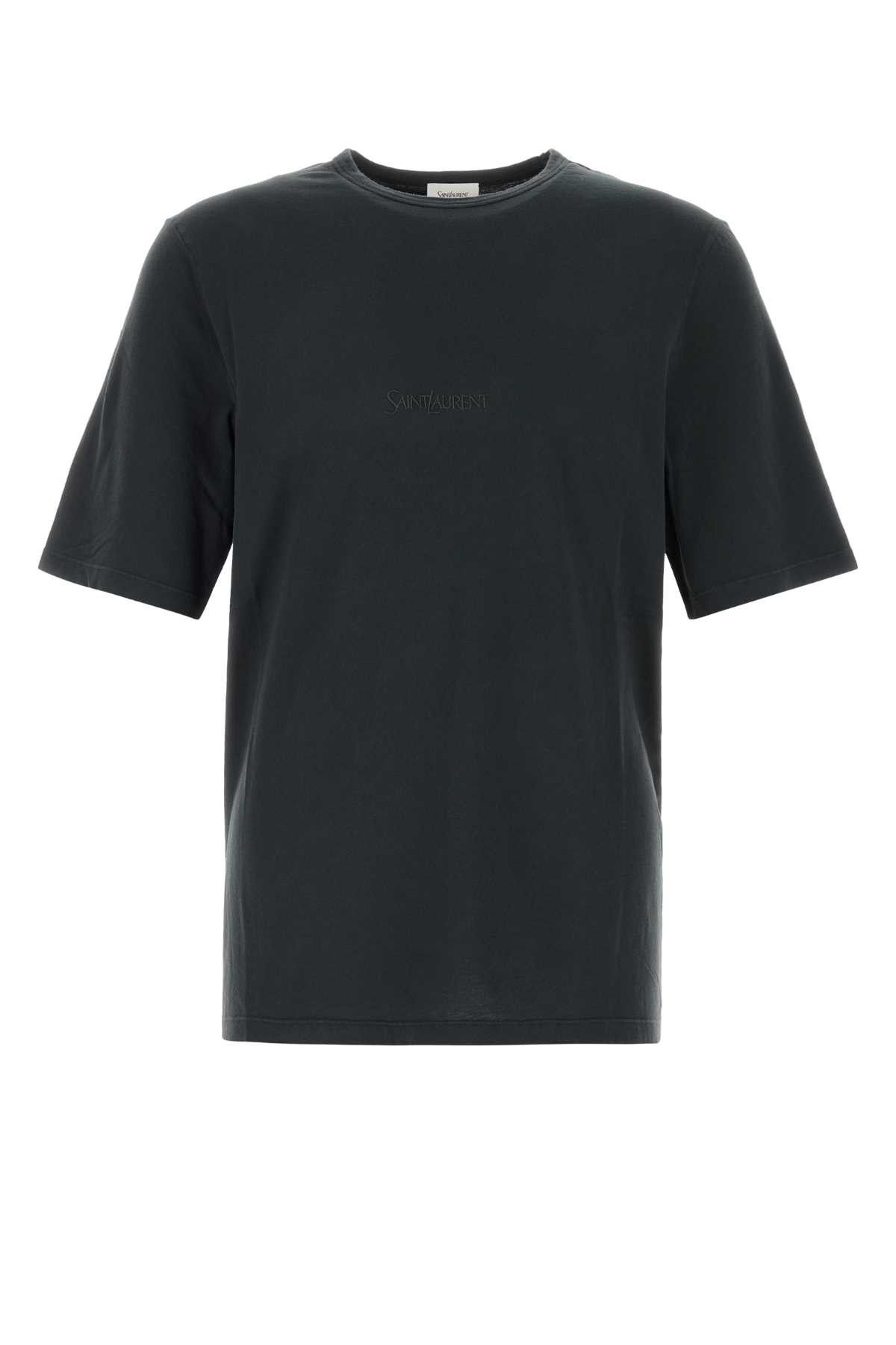 Saint Laurent Paris Charcoal Cotton T-Shirt Size US XL / EU 56 / 4 - 1 Thumbnail