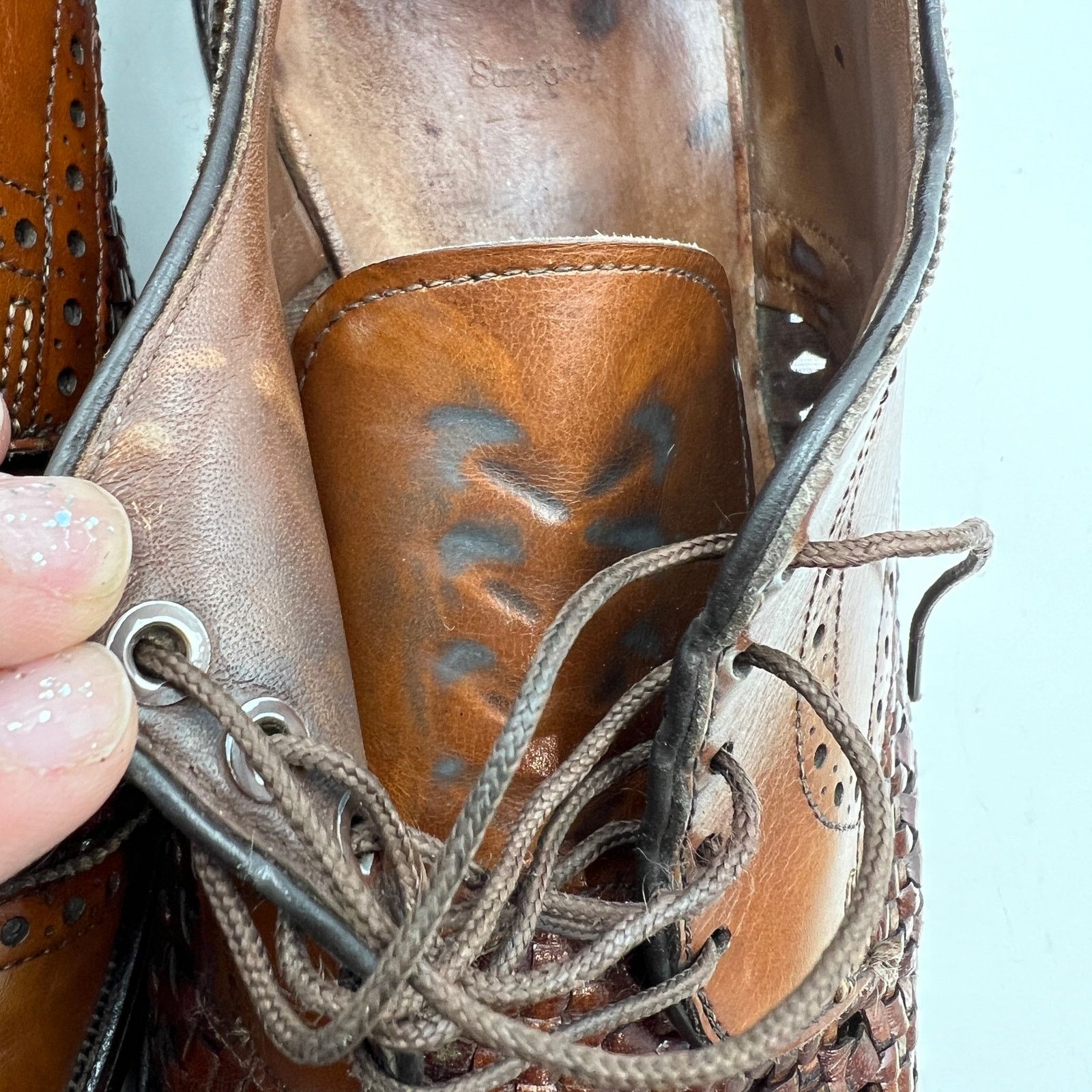 Allen Edmonds Allen Edmonds Sanford Leather Lace Ups In Oak Brown Size US 12 / EU 45 - 8 Thumbnail
