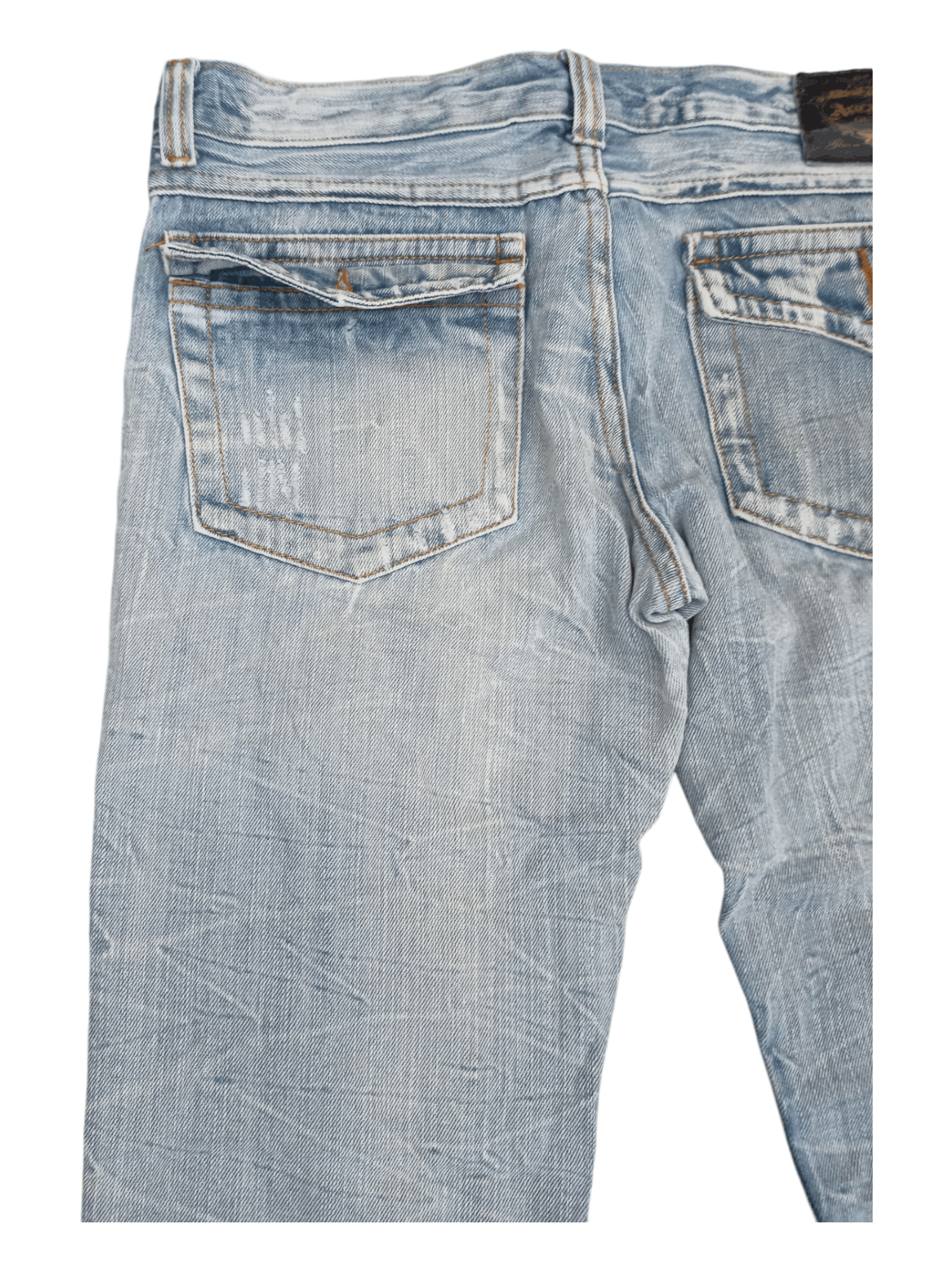 Japanese Brand Alcapone Japan Whiskered Distressed Flared Jeans Size US 30 / EU 46 - 11 Thumbnail