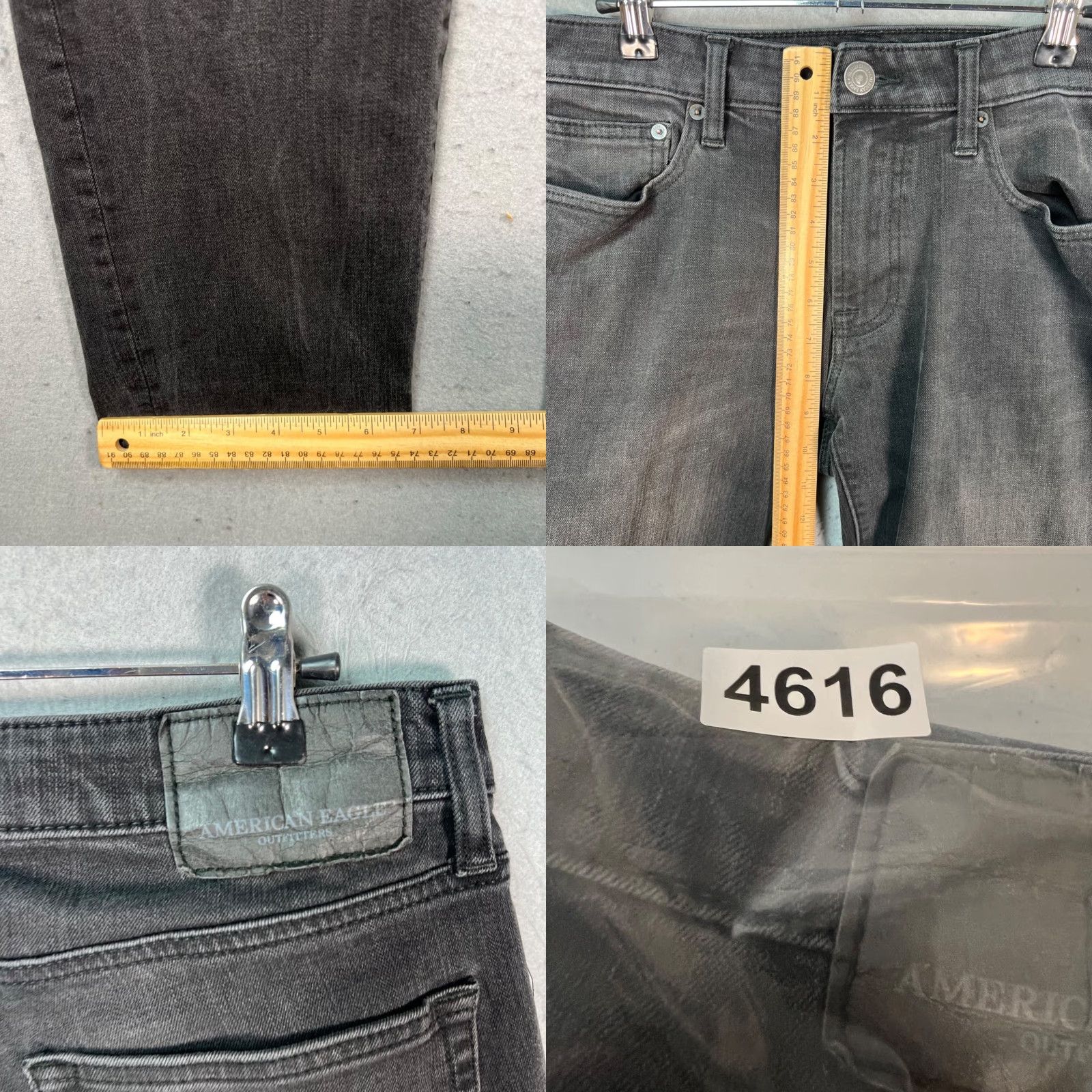 American Eagle Outfitters American Eagle Outfitters Mens Jeans 30x29 Black Denim 5-Pocket Straight Zip COTTON POLYESTER Vintage No Adults Mens Jeans Size US 30 / EU 46 - 8 Thumbnail