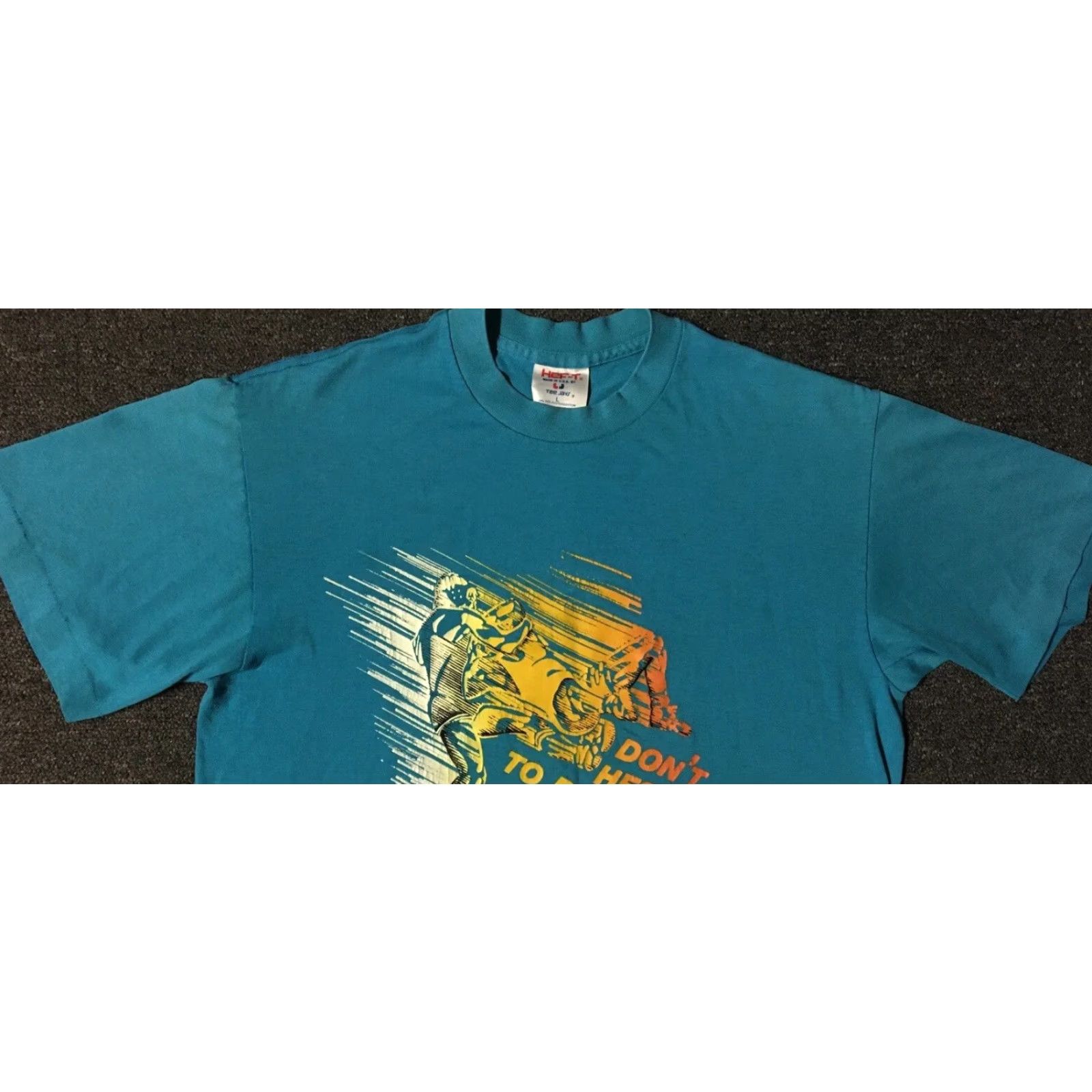 Vintage VINTAGE Dare To Be A Wrestler T-Shirt Men M Blue 80s Grunge Rock Punk School Sports 90s USA Size US M / EU 48-50 / 2 - 5 Thumbnail