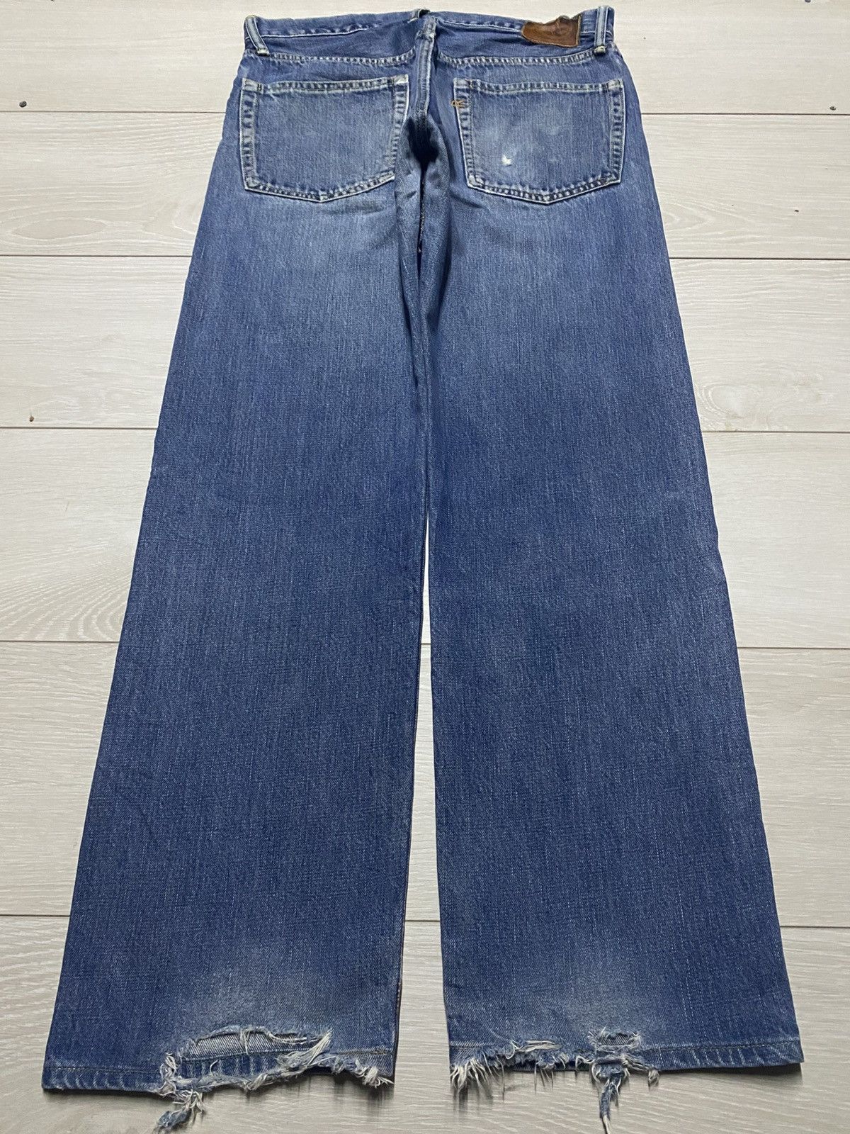 45rpm 45Rpm Grunge Distressed Baggy Wide Leg Jeans Size US 31 - 2 Thumbnail