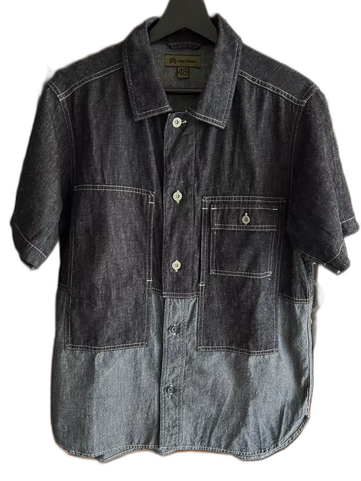 Nigel Cabourn Nigel Cabourn Denim Patchwork Short Shirt Size US M / EU 48-50 / 2 - 1 Thumbnail