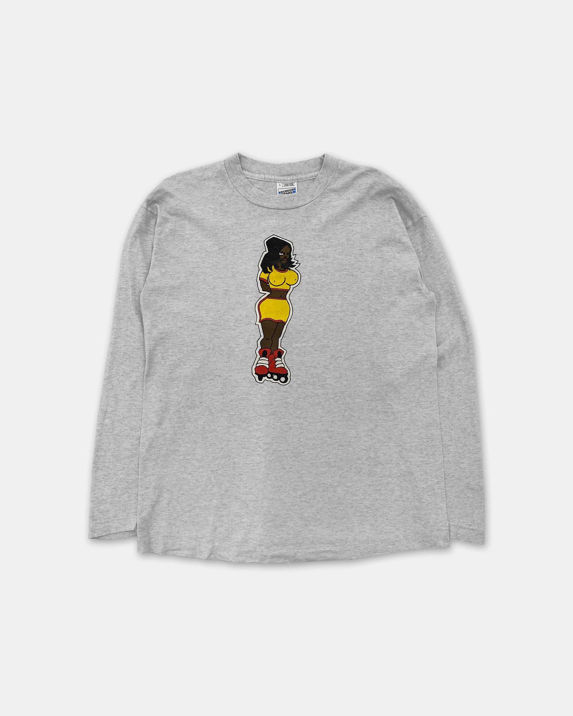 Vintage 1990s Longsleeve Roller Skate Girl Single Stitched T-Shirt Size US L / EU 52-54 / 3 - 1 Thumbnail