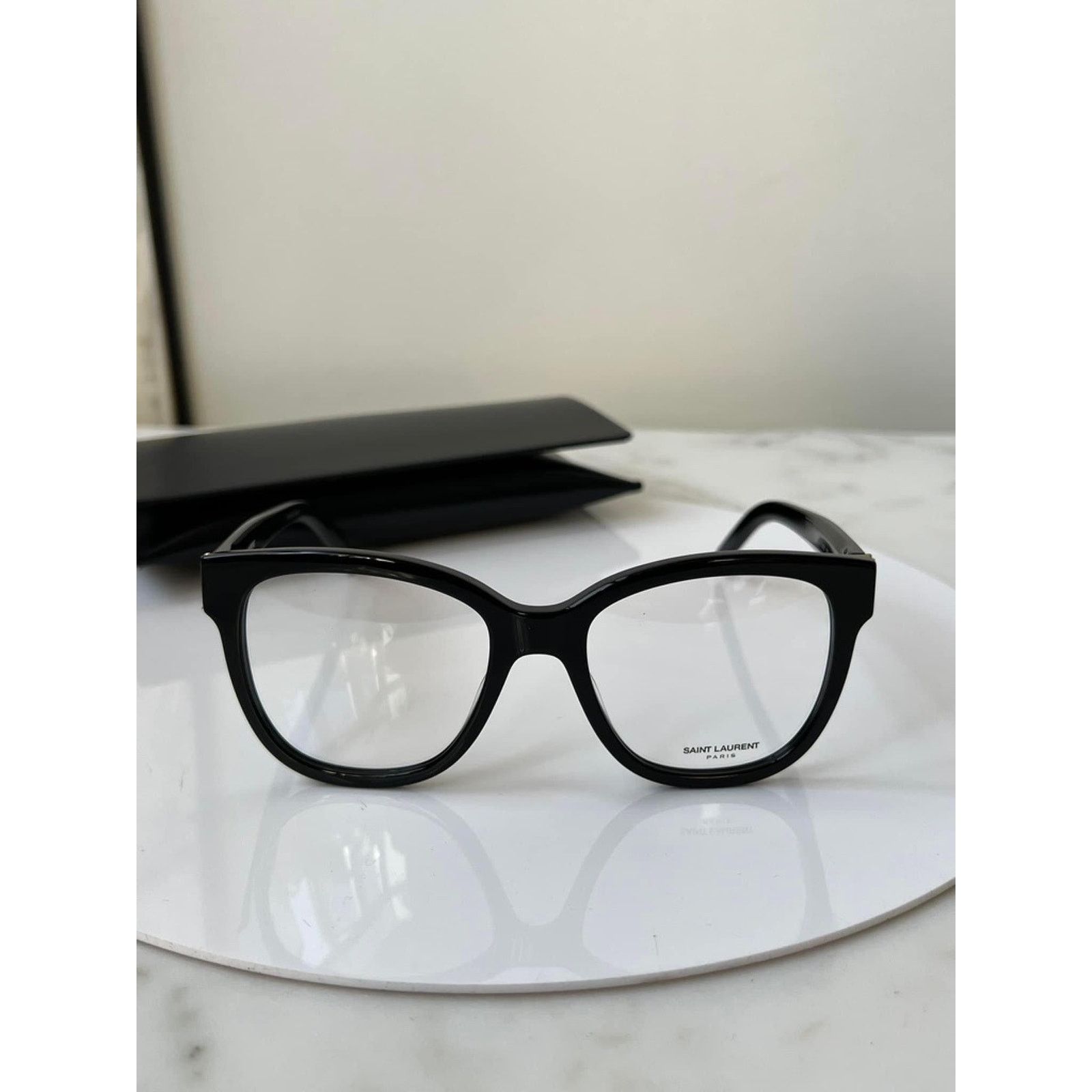 Saint Laurent Paris NEW Saint Laurent SLM97 Black Oversized Eyeglasses Frames Size ONE SIZE - 6 Thumbnail
