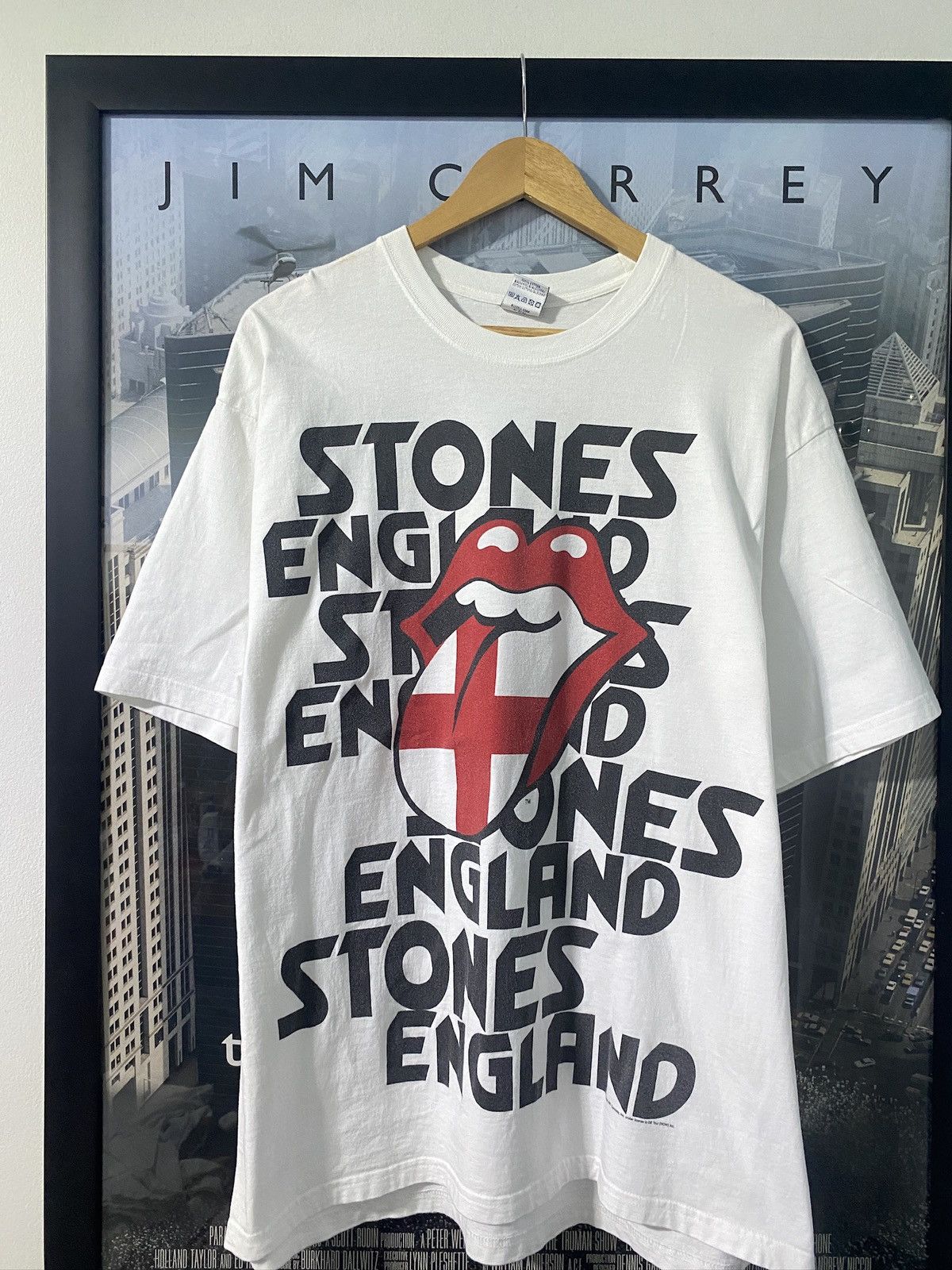 image of Band Tees x Jerzees Vintage Rolling Stone Uk Tour 2003 Band T-Shirt in White, Men's (Size XL)