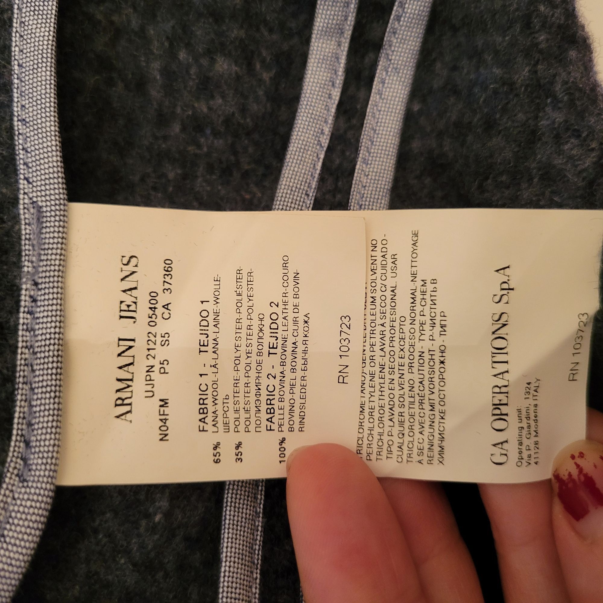 Armani Armani Jeans 0 Blue Gray Tweed Ruffle Wool Fitted Blazer Jac Size XS / US 0-2 / IT 36-38 - 2 Thumbnail