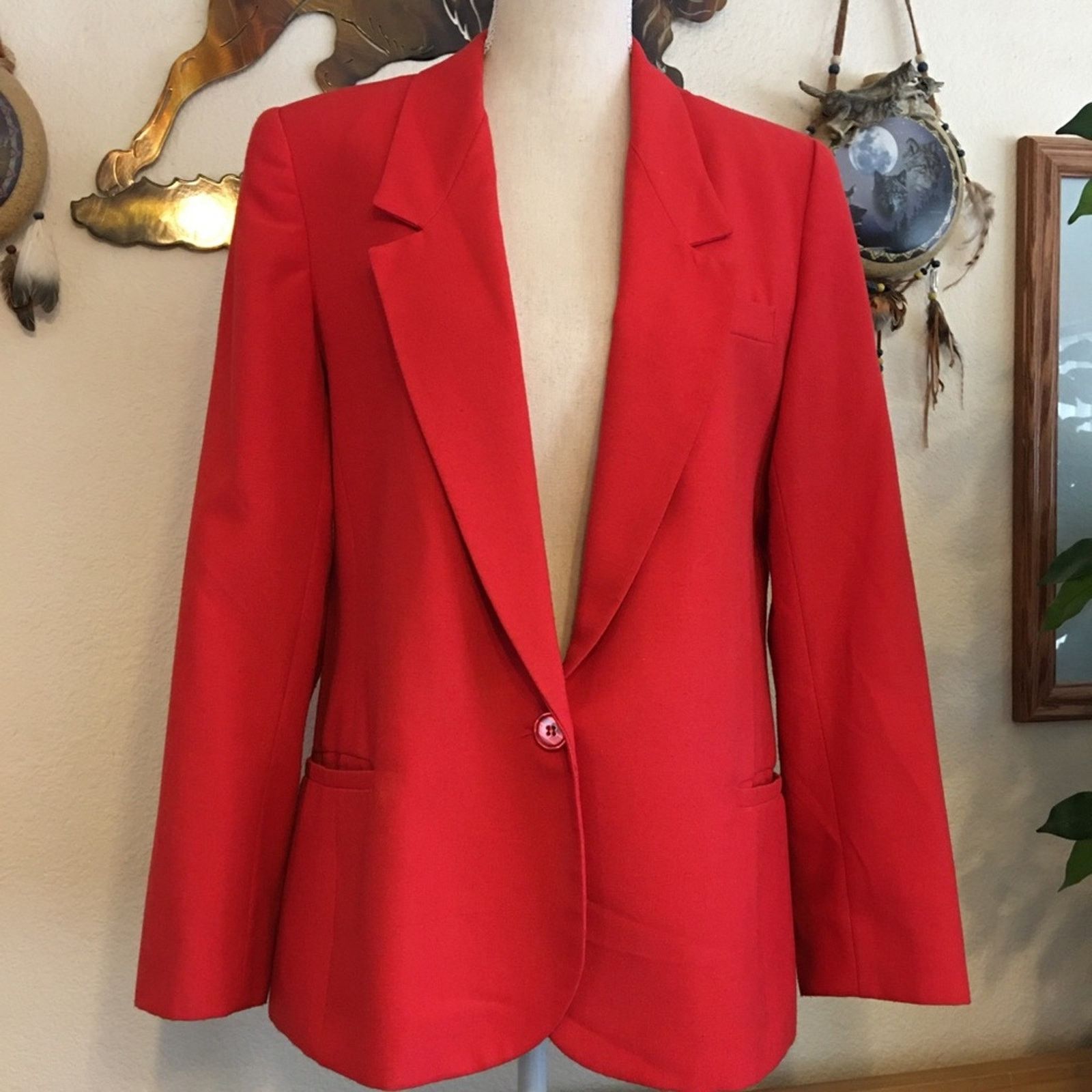 Vintage Vintage 70s Sabrina B. coral pink lined blazer Size XL / US 12-14 / IT 48-50 - 1 Thumbnail