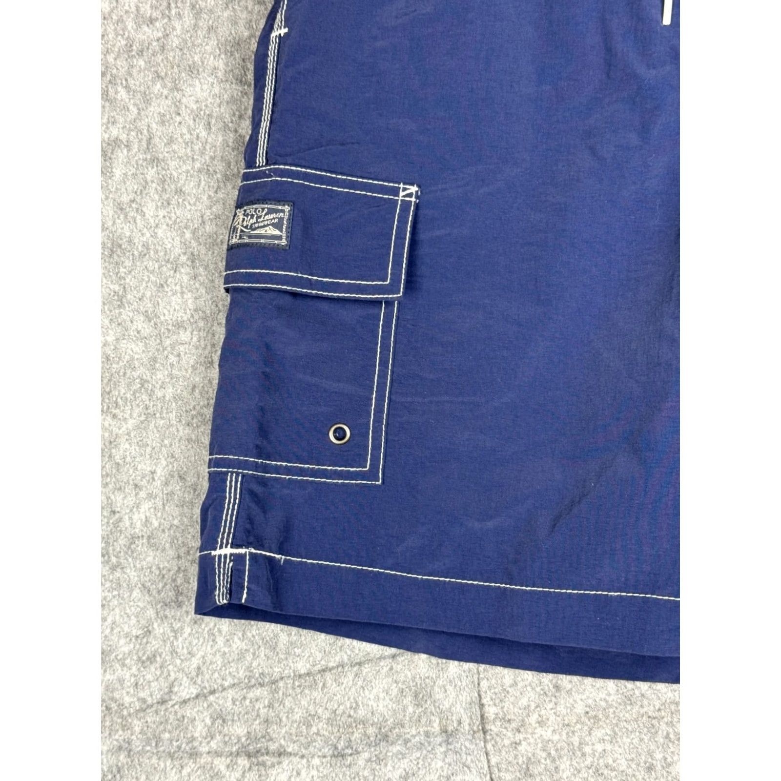 Polo Ralph Lauren VINTAGE Polo Ralph Lauren Board Shorts Mens Medium Blue Swim Trunks Cargo Lined Size US L / EU 52-54 / 3 - 3 Thumbnail