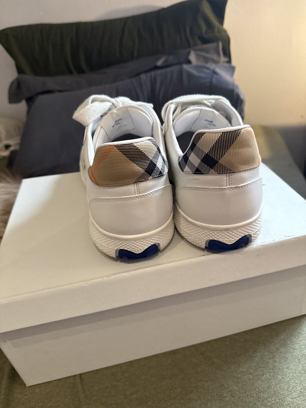 Burberry Burberry leather and check terrace sneakers Size US 12 / EU 45 - 3 Thumbnail