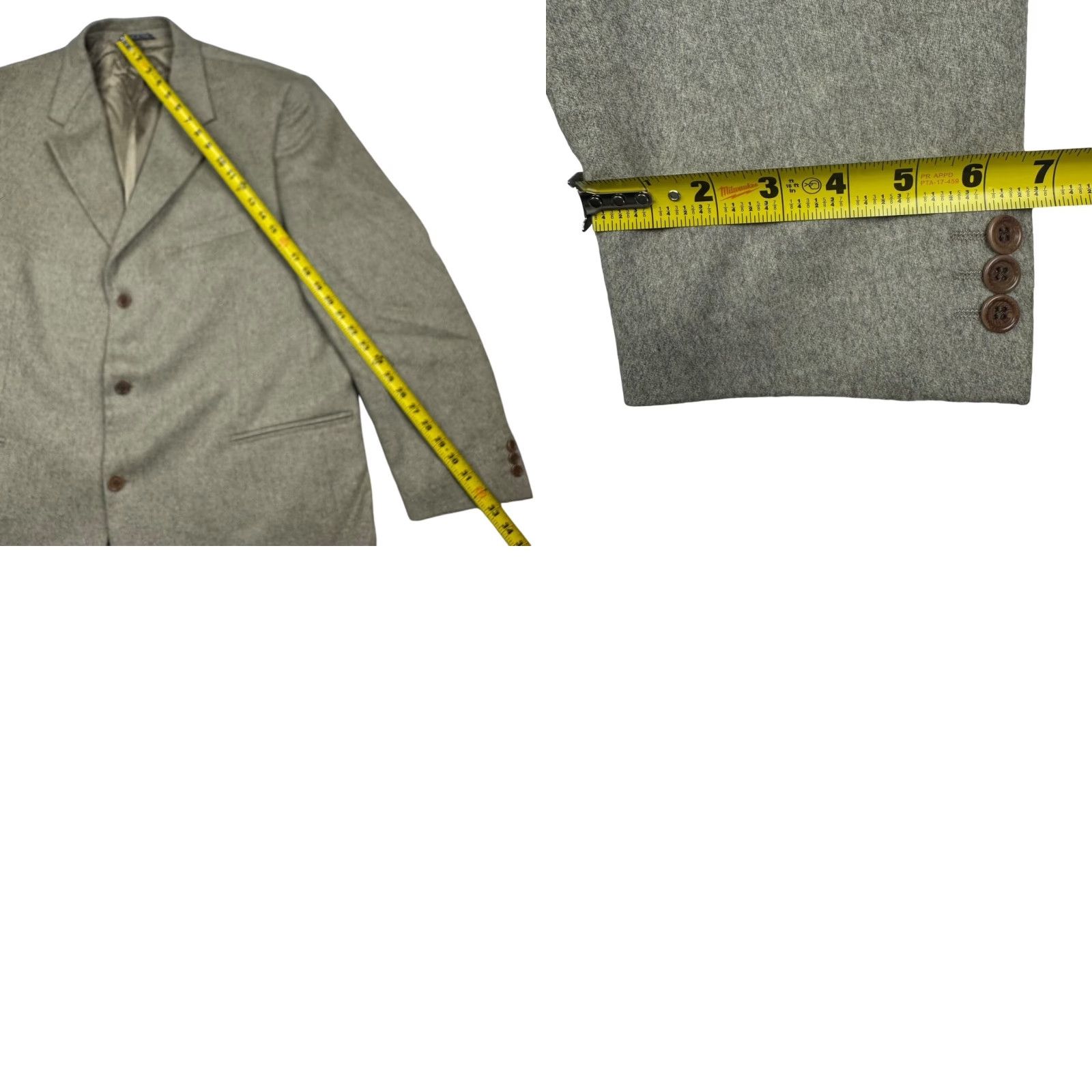 Vintage Today's Man Men's Pure Cashmere 3-Button Jacket Blazer Brown Italy 46R Regular Notch 3-Button Single-Breasted Mens Blazer Size 46R - 9 Thumbnail