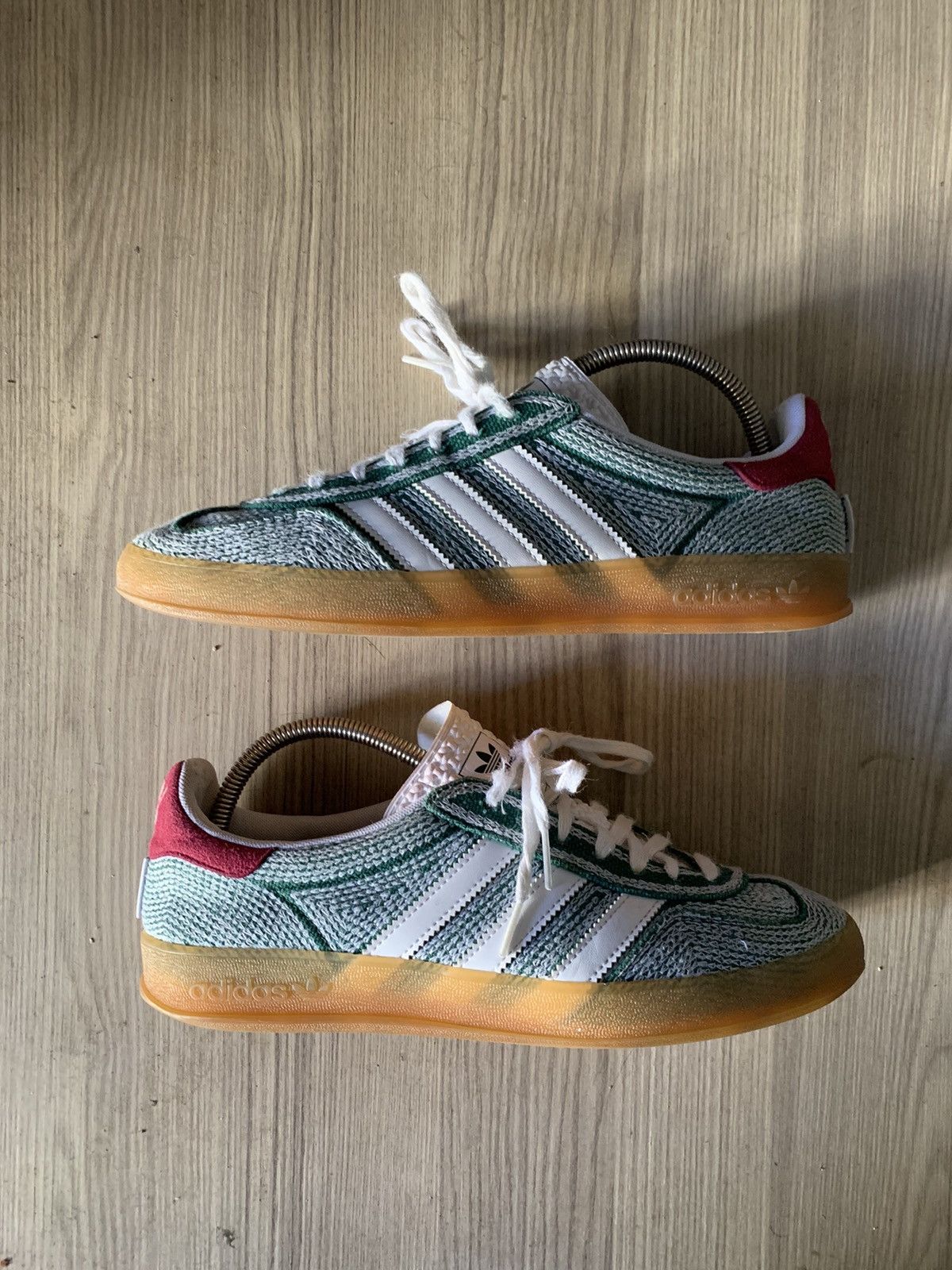 adidas gazelle silver green womens adidas Sean Wotherspoon Gazelle Indoor Shoes - Unisex - Ecru Tint / Shadow Navy / Gum main image 1