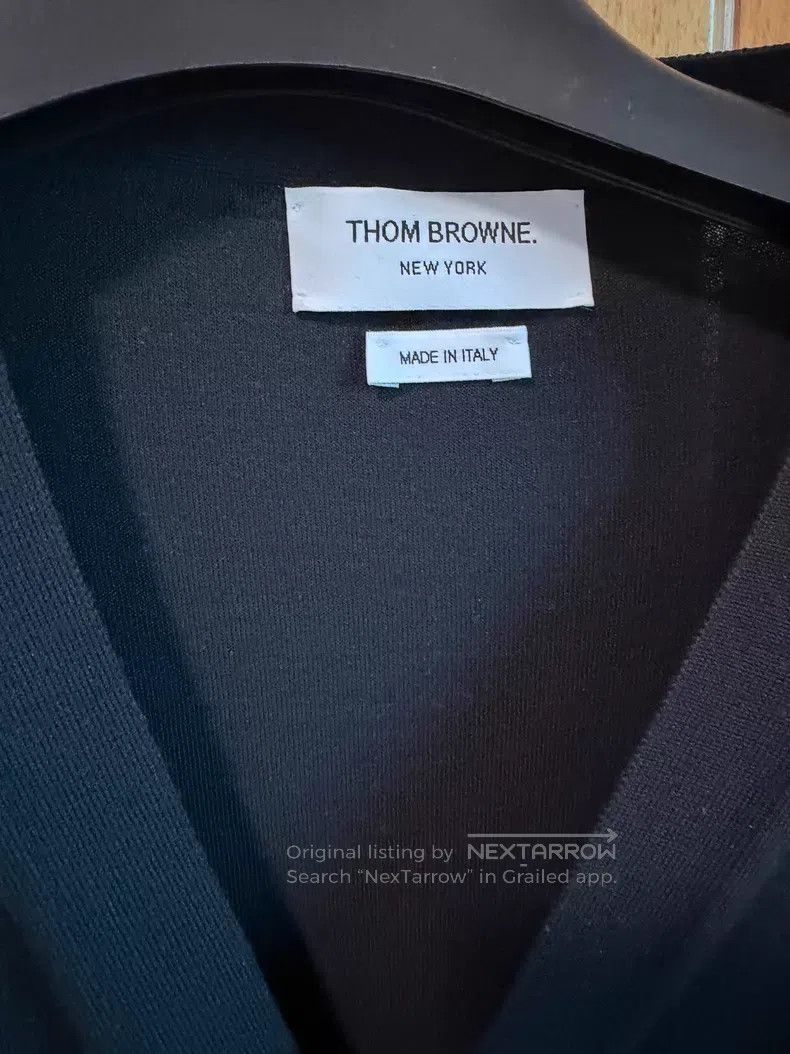 Thom Browne Thom Browne Classic Striped Wool Knit V-Neck Cardigan Swea Size US M / EU 48-50 / 2 - 8 Thumbnail