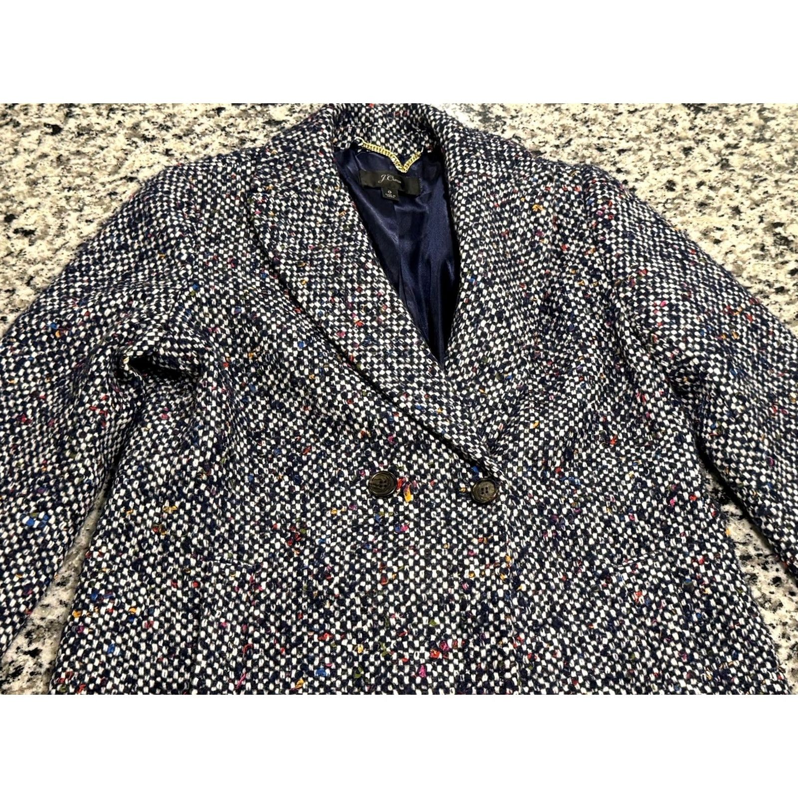 J.Crew J.CREW DAPHNE COAT ITALIAN TWEED Multicolor Wool Blend Womens Size 0 EUC H2076 Speckle Basic Coat Size XS / US 0-2 / IT 36-38 - 7 Thumbnail