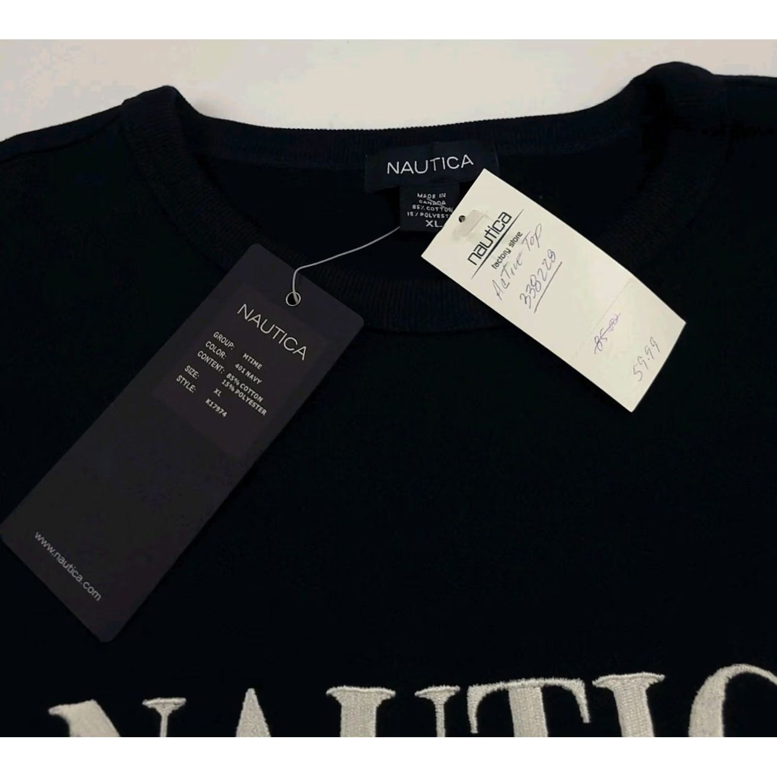Nautica Vintage Y2k Nautica Anchor Flag Embroidered Sweatshirt XL NWT Deadstock USA Sail Size US XL / EU 56 / 4 - 4 Thumbnail