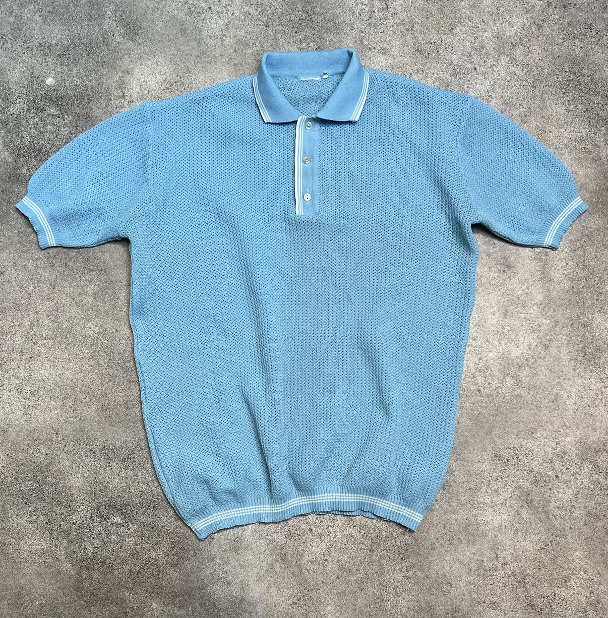 Japanese Brand × Vintage Vintage Japanese knit mesh retro polo shirt Size US L / EU 52-54 / 3 - 2 Thumbnail