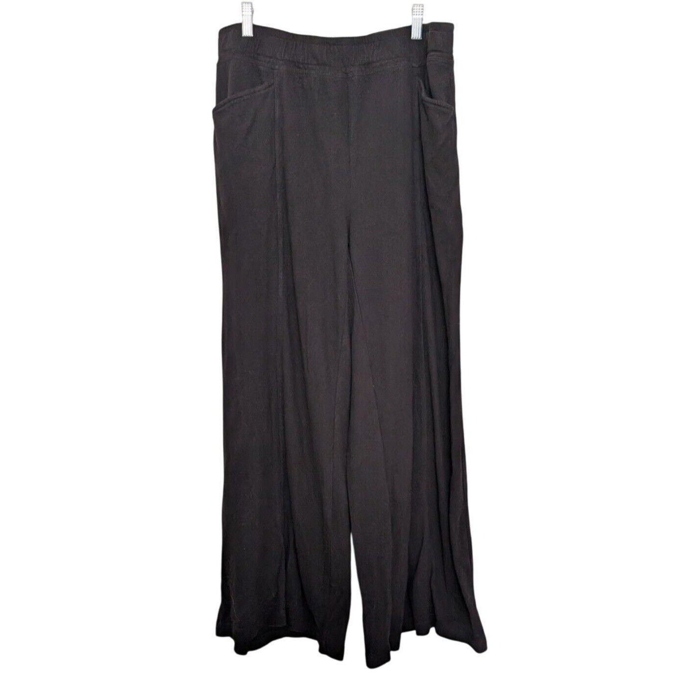 Designer Wilt Wide Leg Pull On Pants Womens Size Large Black 100% Cot Size 32" / US 10 / IT 46 - 1 Thumbnail