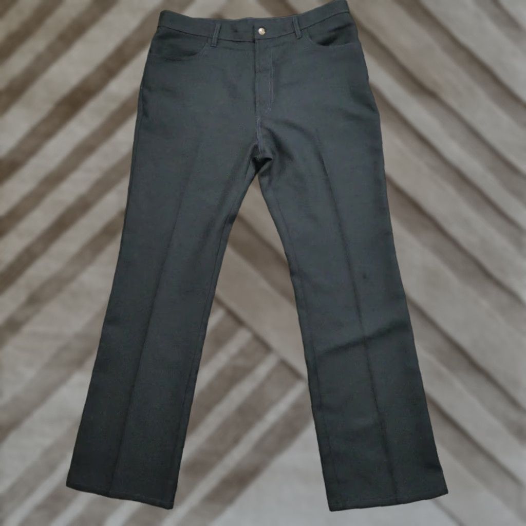 Levi's VINTAGE Levi's Pants Mens 40x34 Blue Navy Casual Bootcut 517 Polyester Y2K Size US 39 - 1 Thumbnail