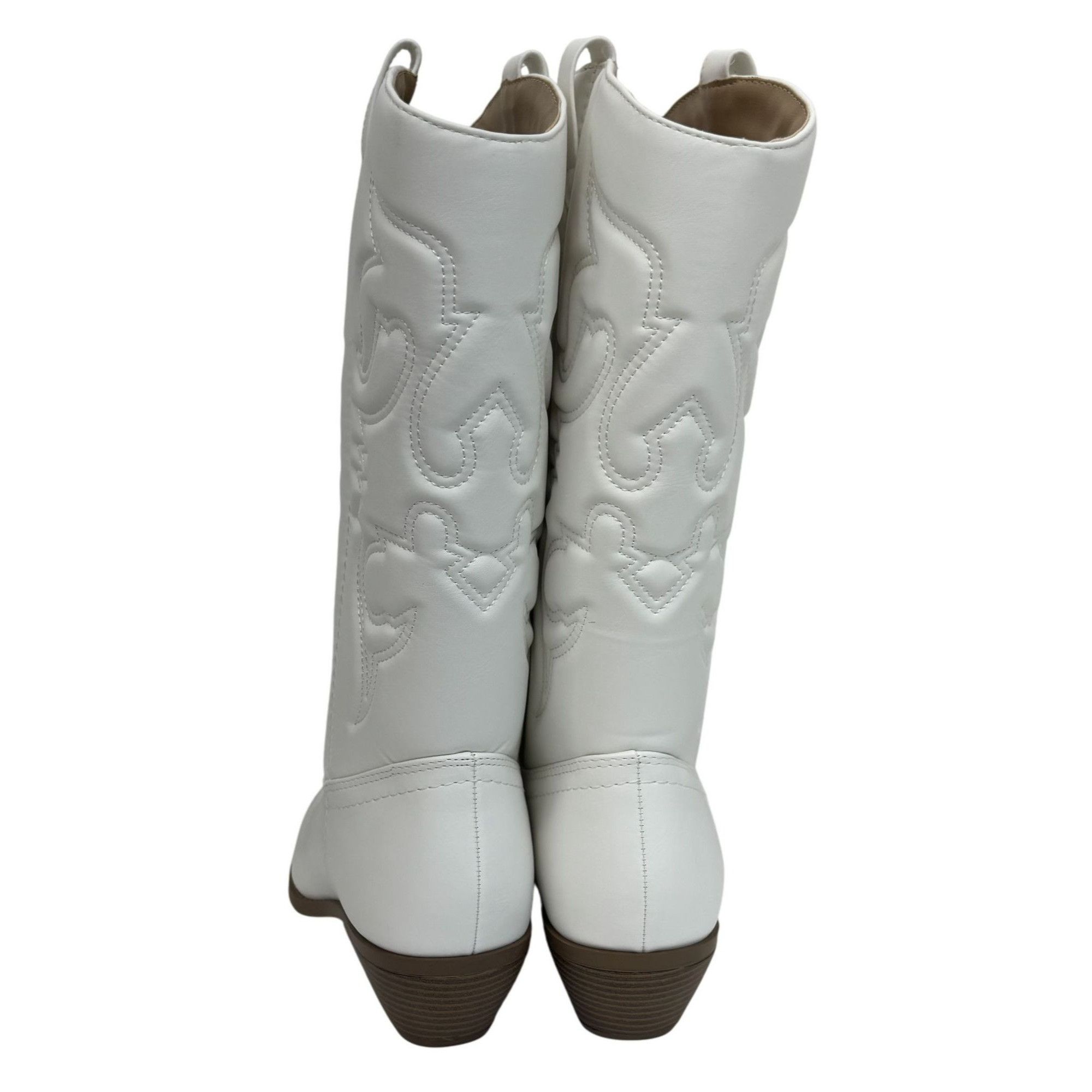 Other SODA / Reno / White / Embroidered / Western Cowgirl Boots / Size US 10 / IT 40 - 5 Thumbnail