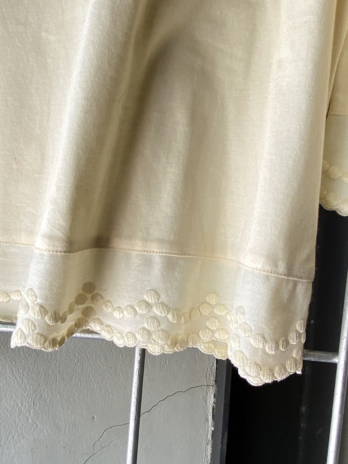Dior Christian Dior Yellow Lace-Trim V-Neck Blouse Size M / US 6-8 / IT 42-44 - 7 Thumbnail