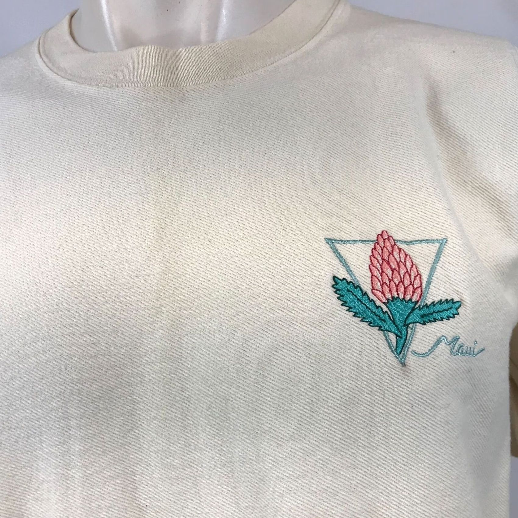 Vintage WEK T-SHIRT Mens XL CREAM SHORT SLEEVE COTTON CREW NECK Size US XL / EU 56 / 4 - 2 Thumbnail