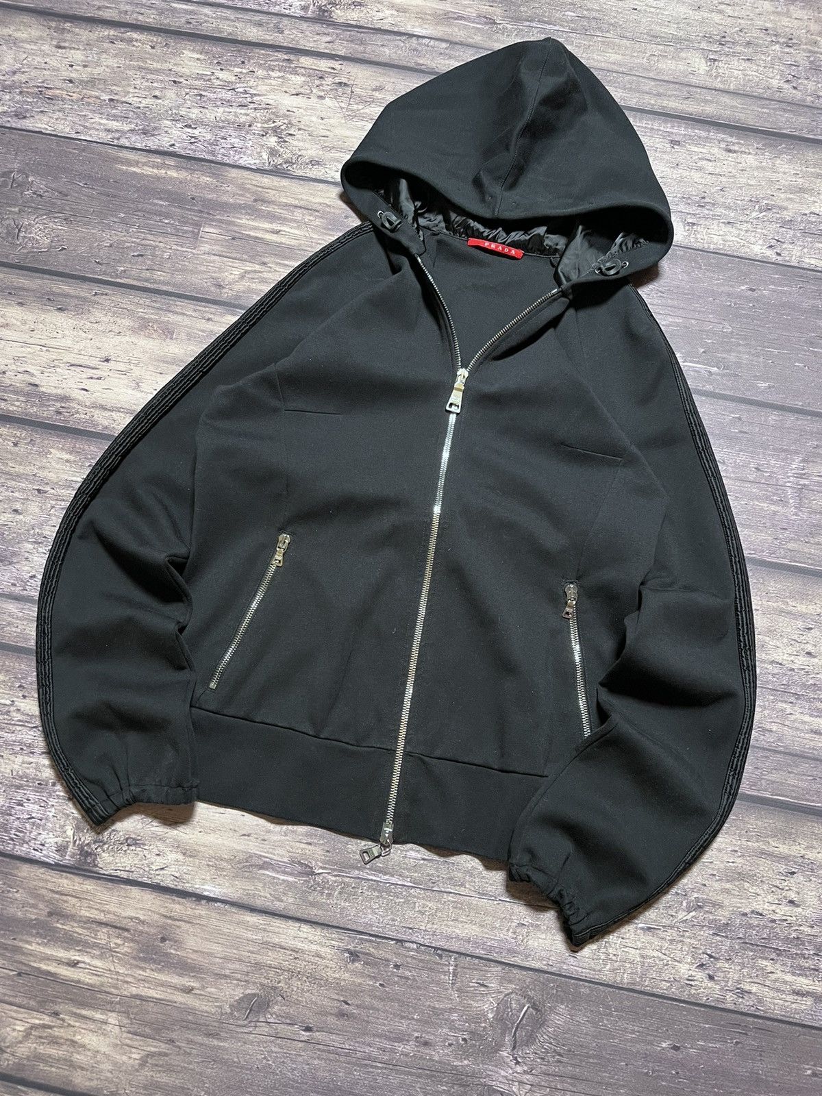 Prada prada vintage black tab zip hoodie Size M / US 6-8 / IT 42-44 - 4 Thumbnail