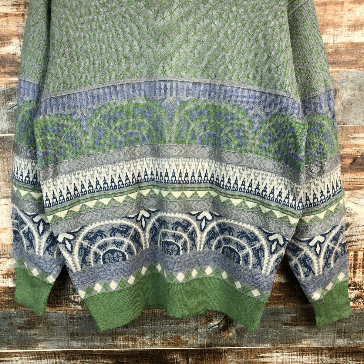 Homespun Knitwear × Japanese Brand × Palmer Trading Company Arnold Palmer vintage japan art Green Knitwear #A1254 Size L / US 10 / IT 46 - 6 Thumbnail
