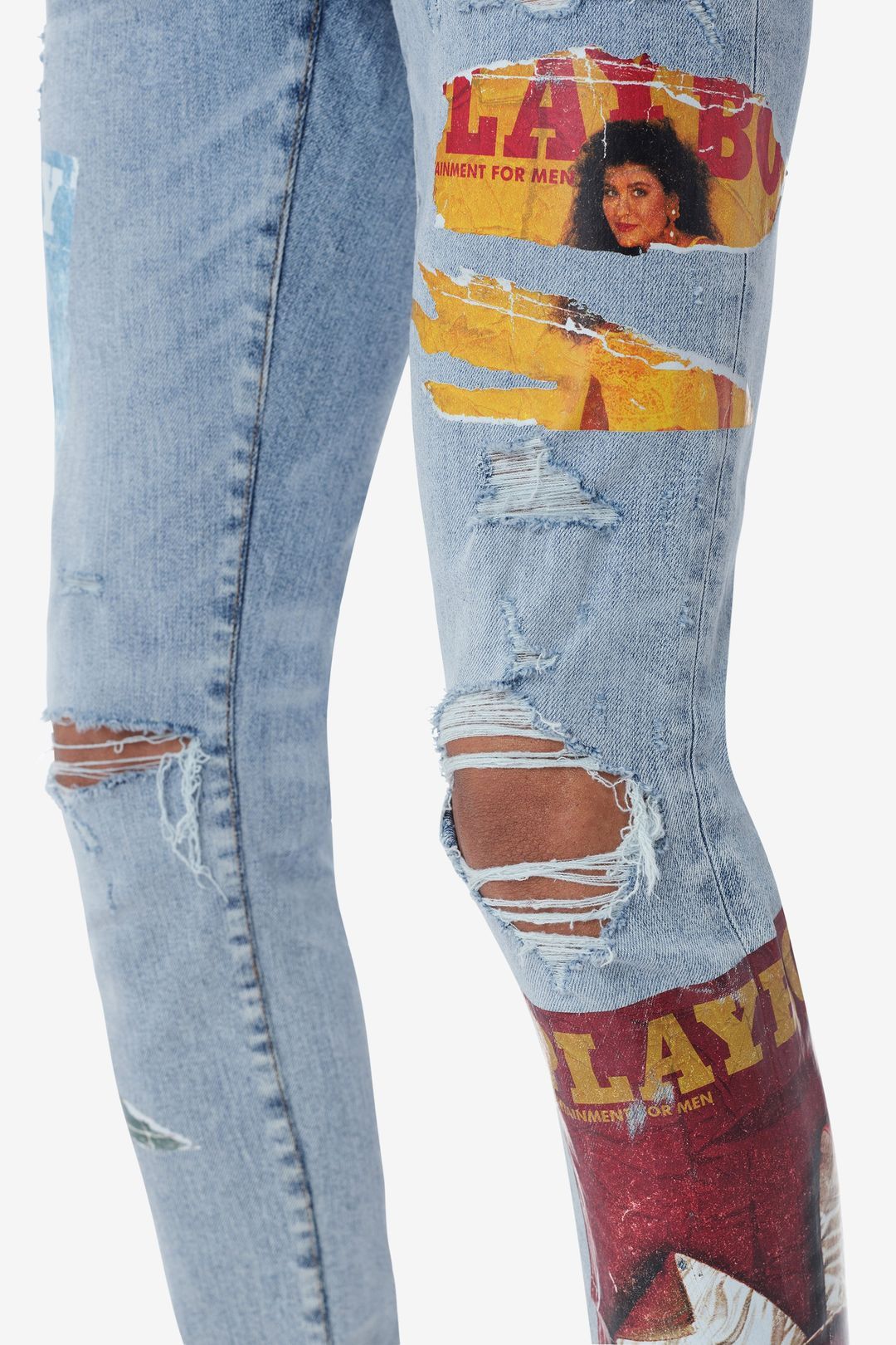 o1gr1nt0525 Playboy Magazine Jeans in Light Vintage