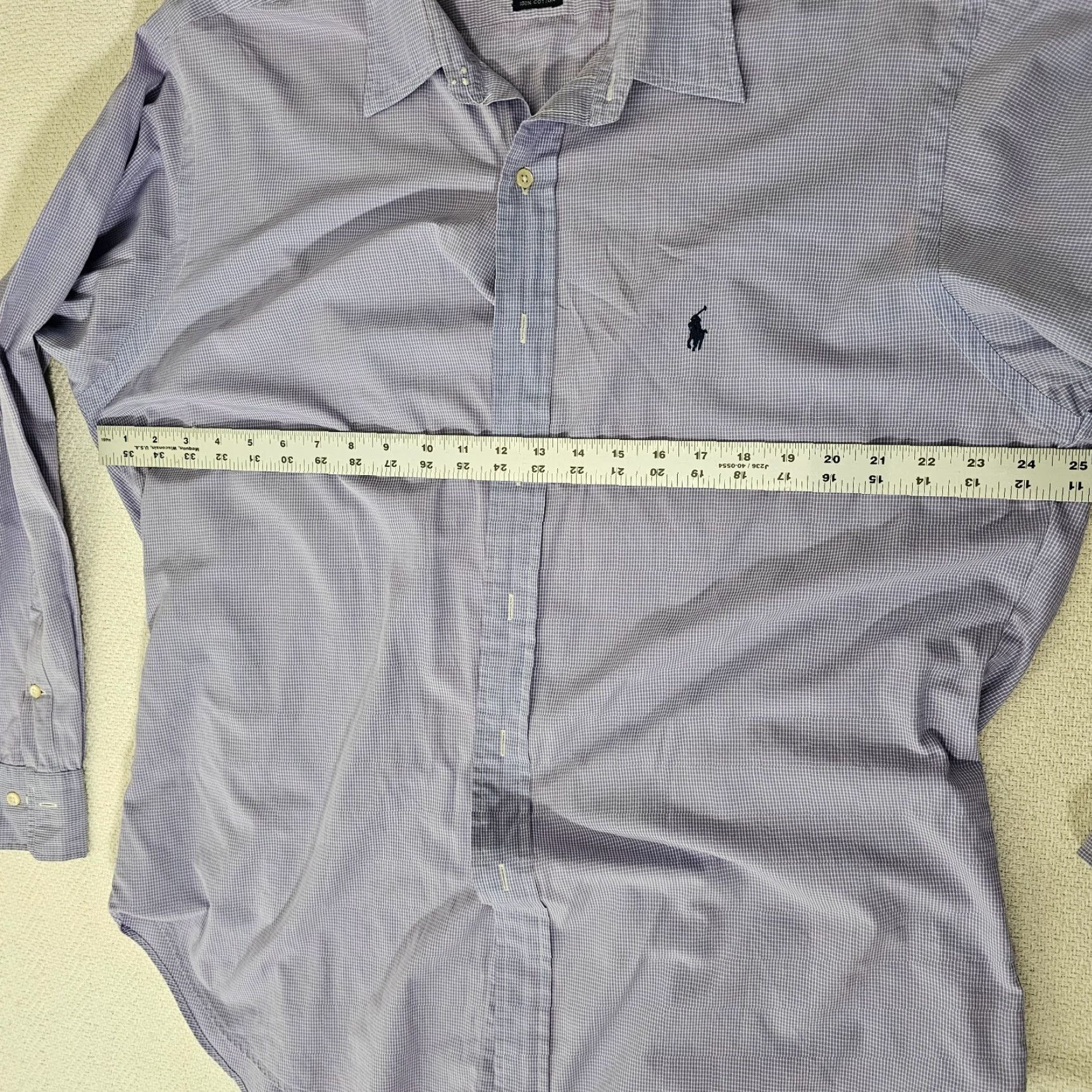 Polo Ralph Lauren VINTAGE Polo Ralph Lauren Button-Up Shirt Men 17.5 34 Purple Check Casual Preppy Pocketed 100% Cotton Mens Size US XXL / EU 58 / 5 - 6 Thumbnail
