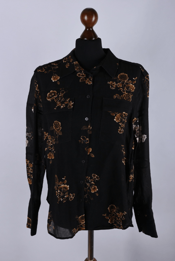 Belstaff Women's Belstaff Floral Print Wool Silk Blouse Black Size M Size M / US 6-8 / IT 42-44 - 1 Thumbnail