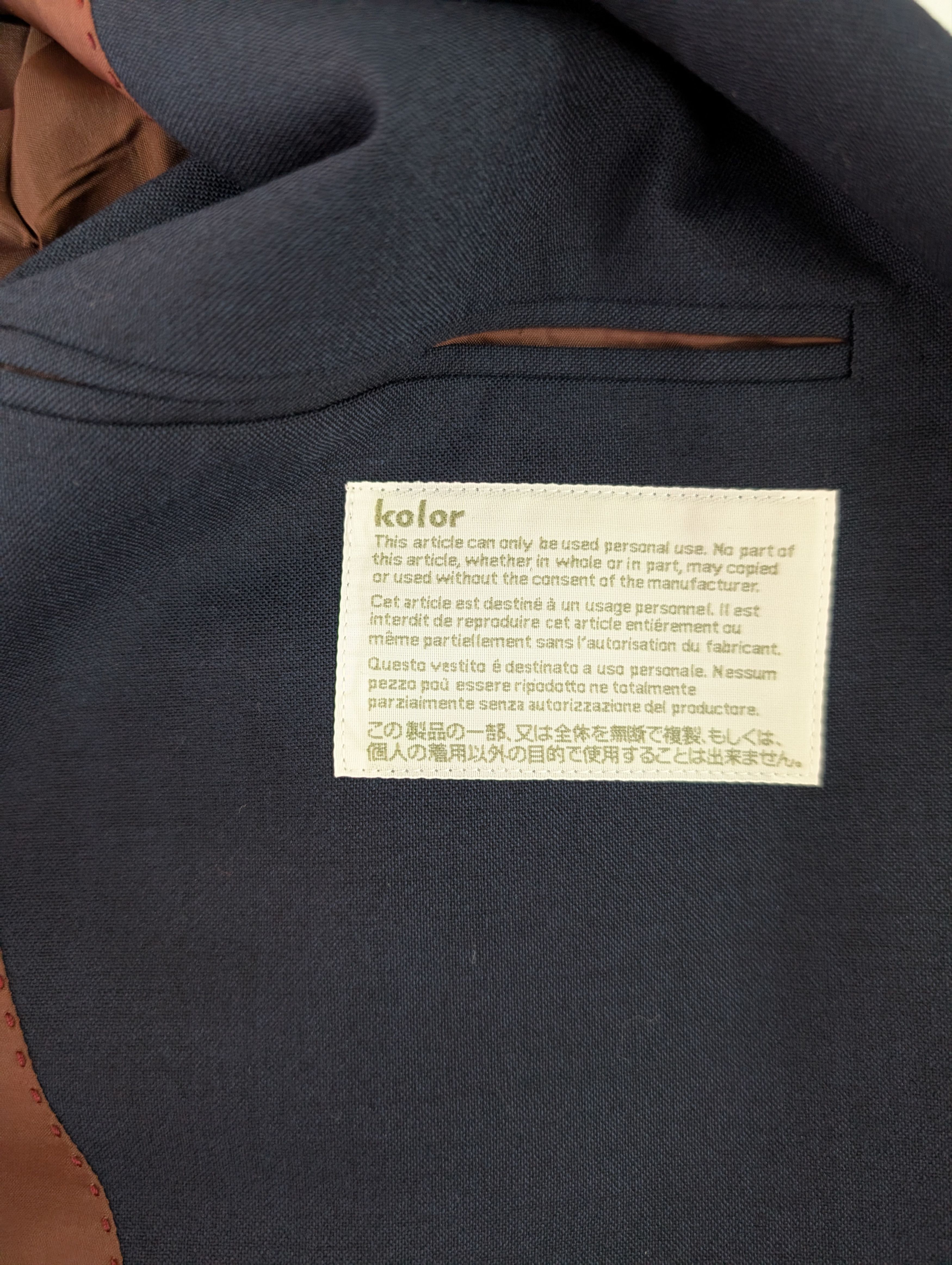 Kolor SS24 Navy Suit Jacket Size US M / EU 48-50 / 2 - 9 Thumbnail