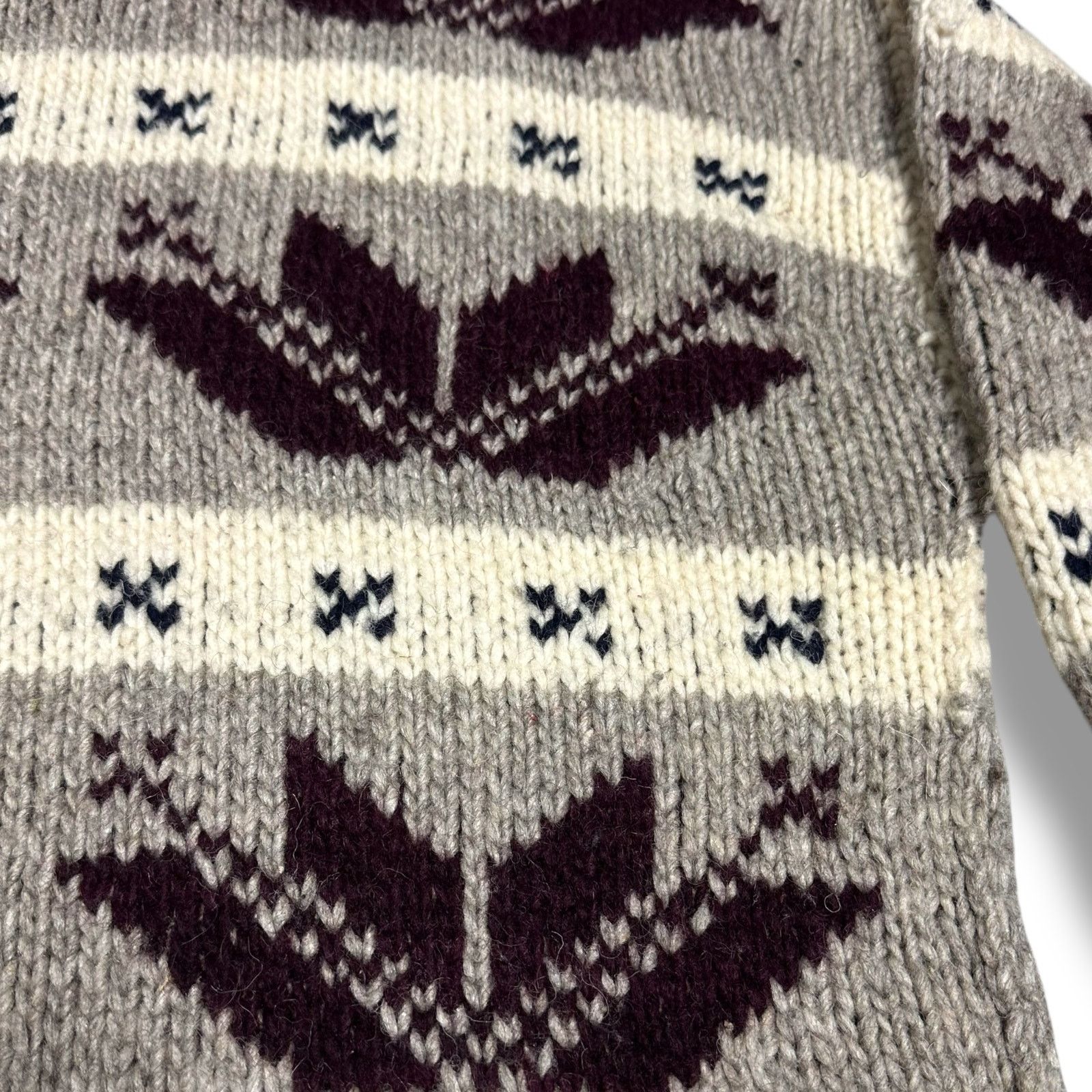 Vintage Vintage Cowichan Wool Sweater Pullover Shawl Collar Handmade Size US S / EU 44-46 / 1 - 6 Thumbnail
