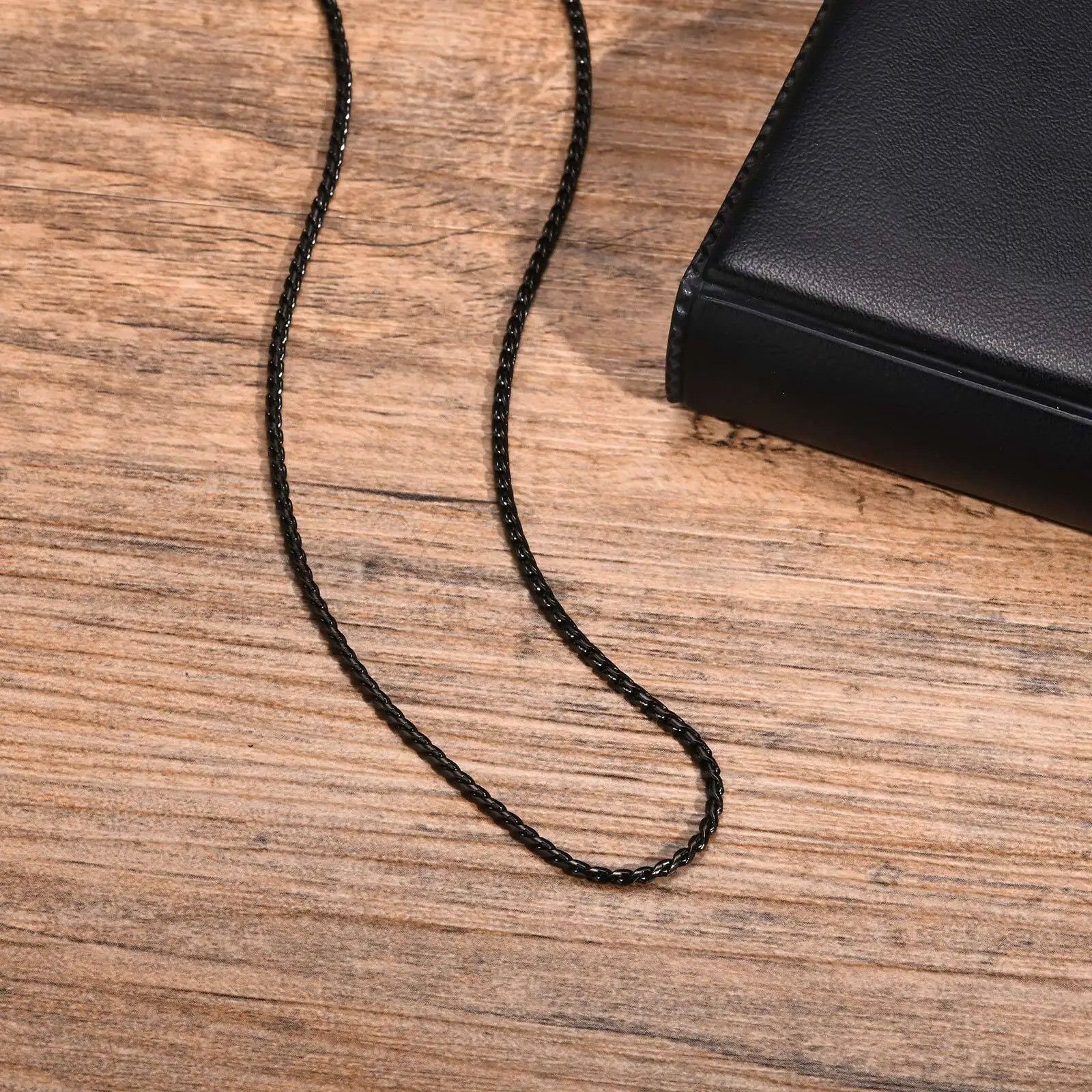 Vintage 2MM Black Stainless Steel Necklace Size ONE SIZE - 4 Thumbnail