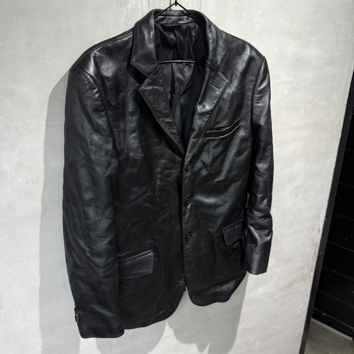 Yohji Yamamoto Vintage Yohji Yamamoto Leather Jacket Size US L / EU 52-54 / 3 - 11 Thumbnail