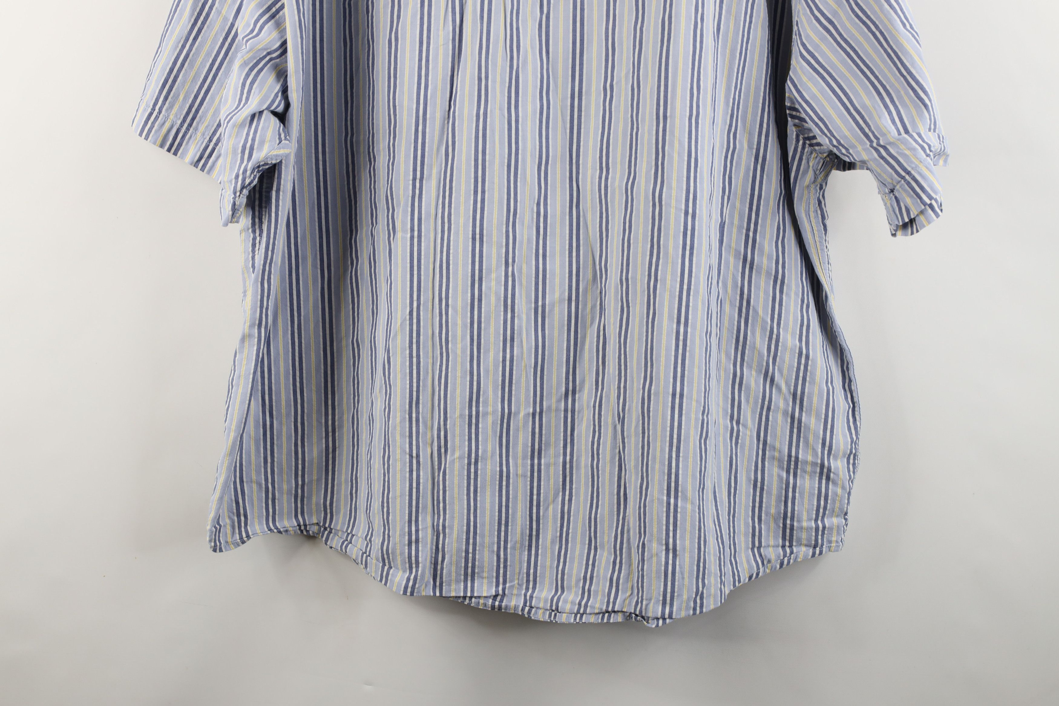 Eddie Bauer × Vintage Vintage 90s Eddie Bauer Seersucker Short Sleeve Button Shirt Size US XXL / EU 58 / 5 - 13 Thumbnail