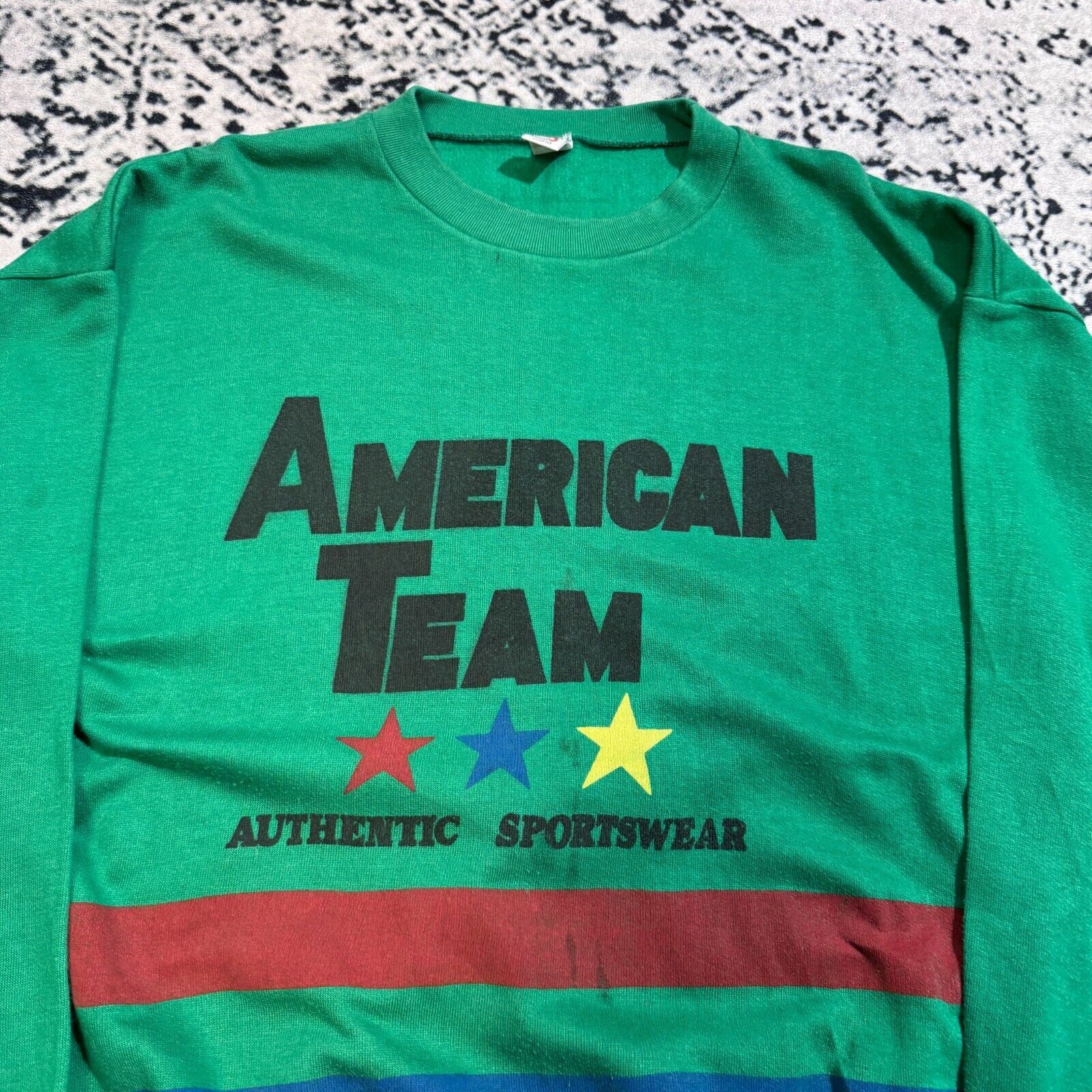 Vintage Vintage American Team Unisex Green Cotton Crewneck Size L Size US L / EU 52-54 / 3 - 4 Thumbnail