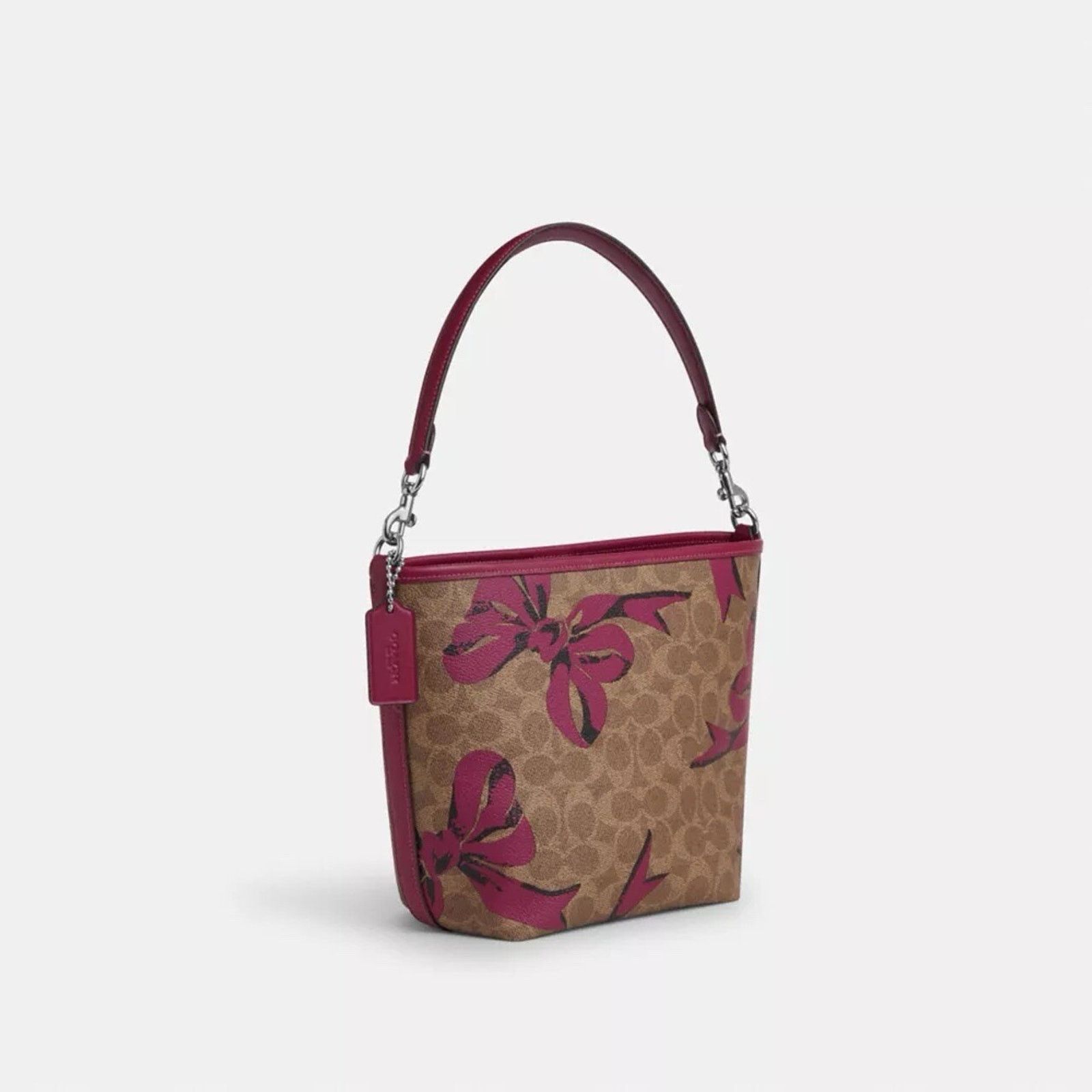 Coach NWT Limited Coach City Bucket Bag Signature Canvas Bow CY651 Size ONE SIZE - 10 Thumbnail