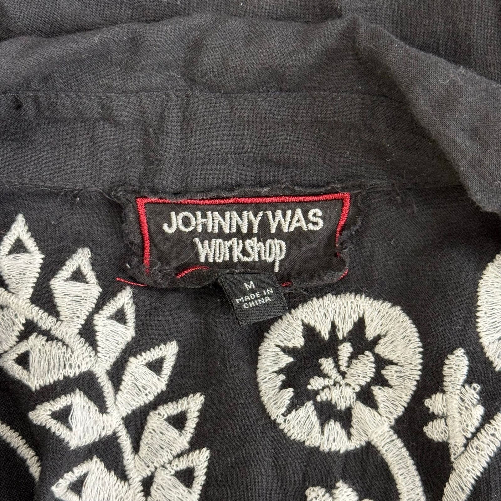 Johnny Was Johnny Was Luciana Dolman Shirt Black White Tropical Embroid Size M / US 6-8 / IT 42-44 - 8 Thumbnail