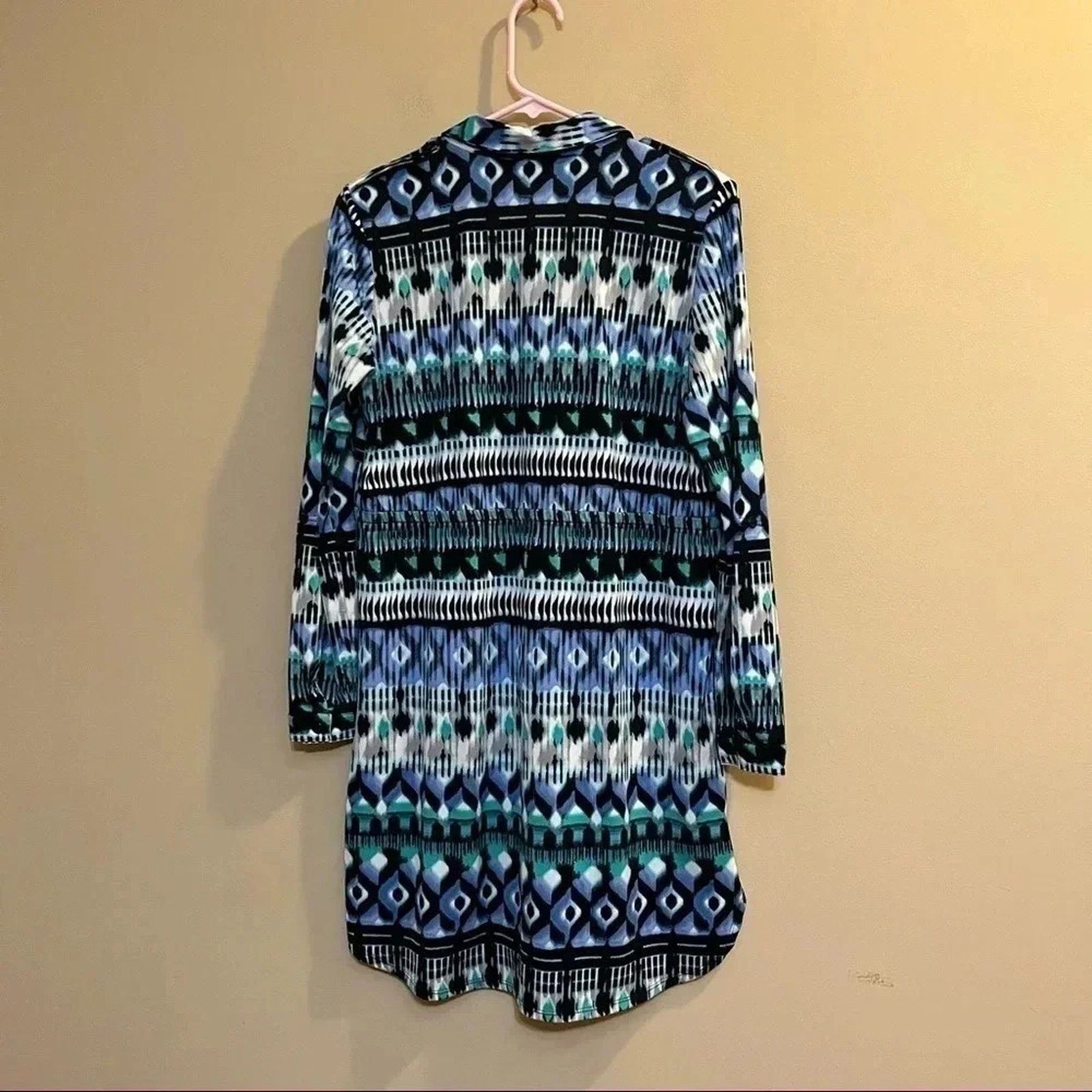 Other Kim Rogers Button Up Shirt Dress Women’s Petite Medium Blue Size M / US 6-8 / IT 42-44 - 12 Thumbnail