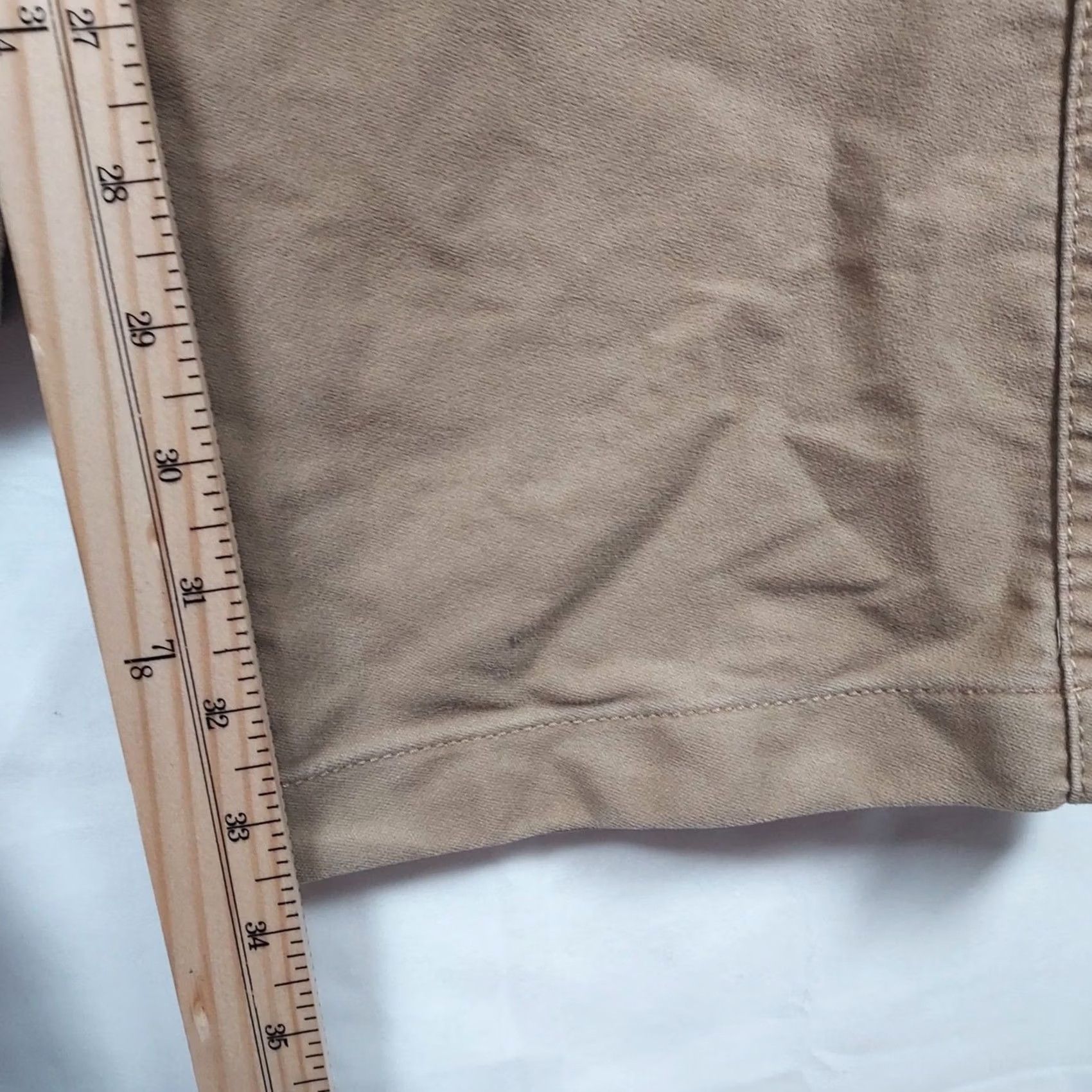 Vintage L.L. Bean Khaki Chino Pants Regular Fit 32x34 Cotton Casual Trousers Beige/Beige SlasH Pockets Zip Closure Mens Size US 32 / EU 48 - 7 Thumbnail