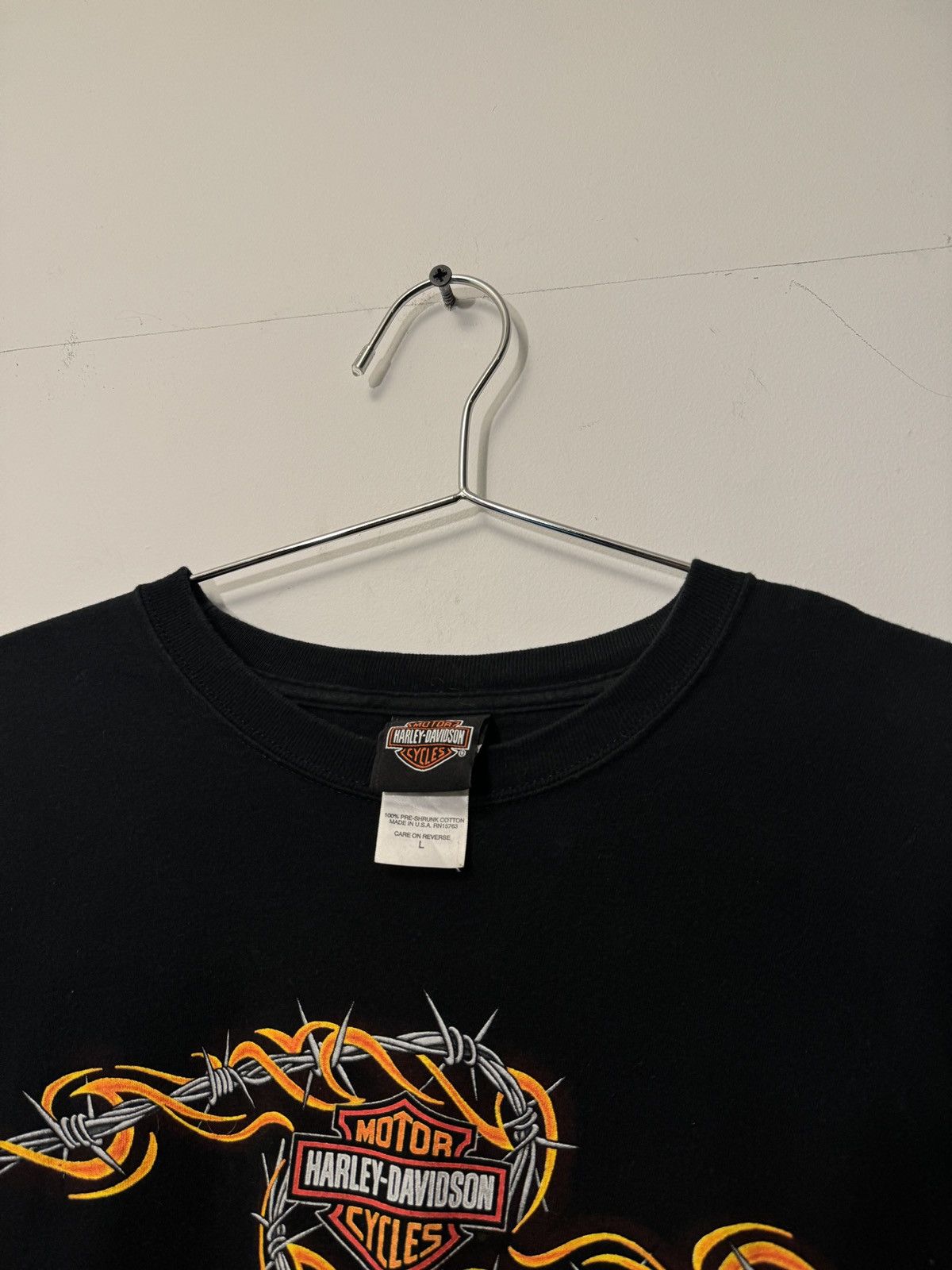 Harley Davidson Vintage Harley Davidson Wire Flame Longsleeve Shirt Size US L / EU 52-54 / 3 - 3 Thumbnail