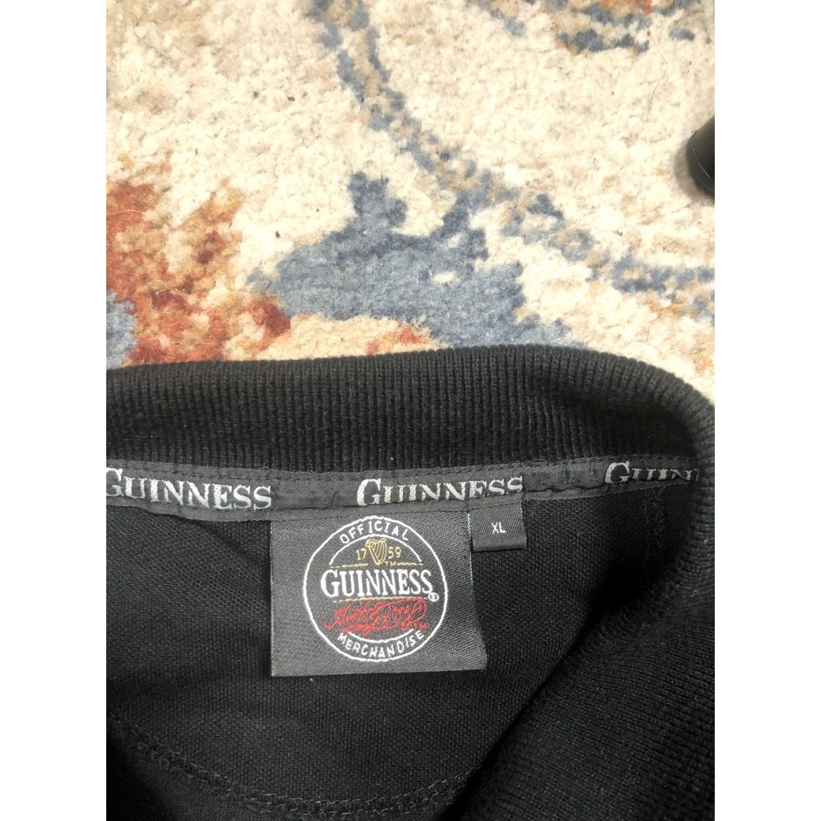 Vintage Guinness Polo Shirt Mens XL Black Short Sleeve Logo Harp Official Merchandise Polo Shirt Size US XL / EU 56 / 4 - 7 Thumbnail