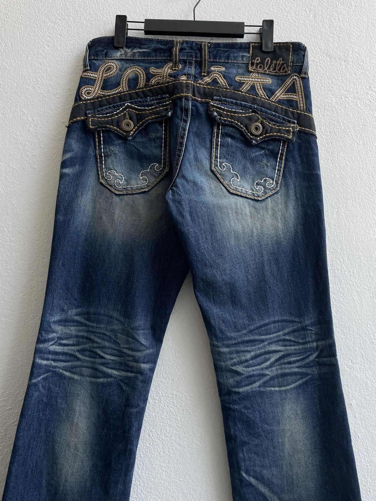 Japanese Brand Vintage Distress Lolita Flared Jeans Size US 33 - 8 Thumbnail