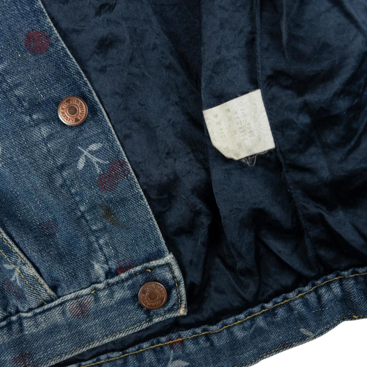 Designer Vintage Hysteric Glamour Cherry Denim Jacket Womens Size Size XS / US 0-2 / IT 36-38 - 5 Thumbnail