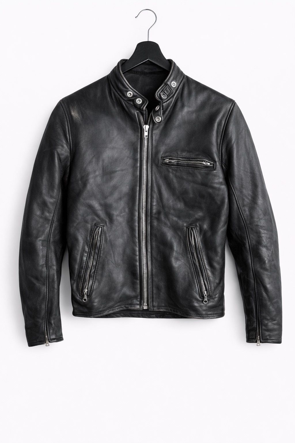 Vintage Vintage Café Racer Motorcycle Leather Jacket Distressed Size US M / EU 48-50 / 2 - 1 Thumbnail