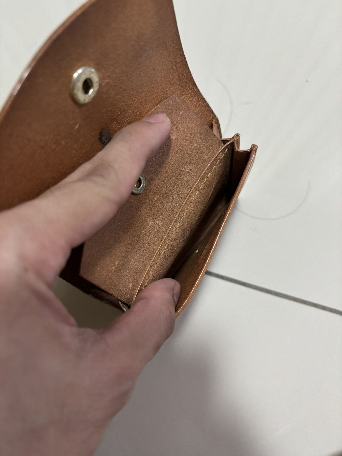 Handmade VINTAGE LEATHER WALLET HATO HASI BUTTON Size ONE SIZE - 5 Thumbnail