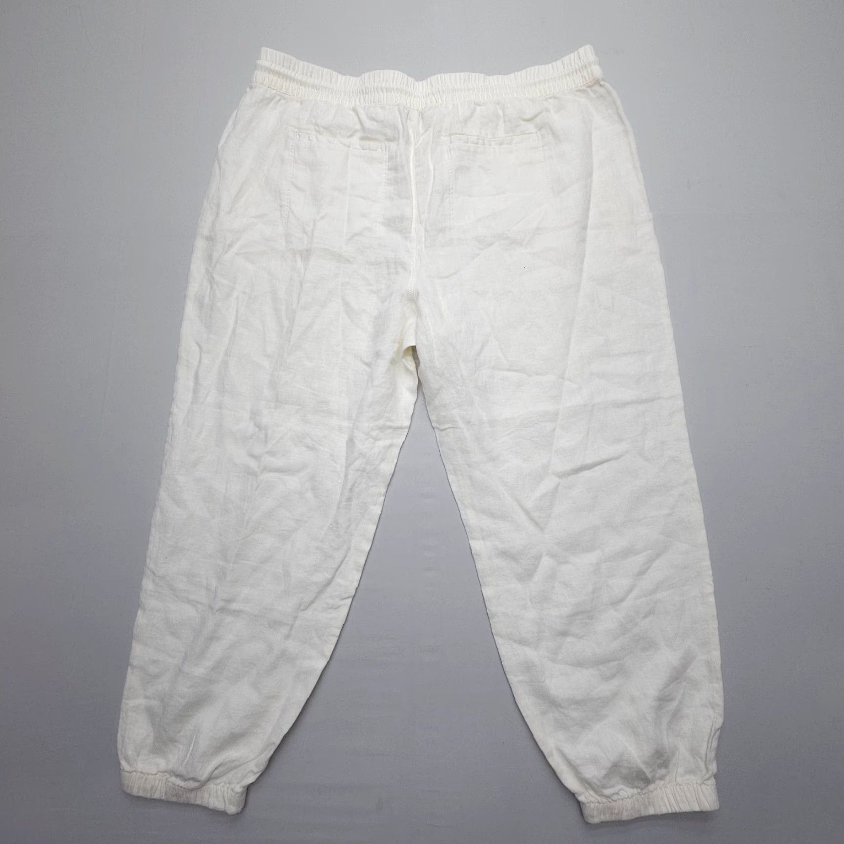 Athleta Athleta Linen Jogger Pants Women Plus Size 20 White Drawstring Elastic Waist Pockets 26in Inseam Womens Size 42" / US 20 - 2 Thumbnail